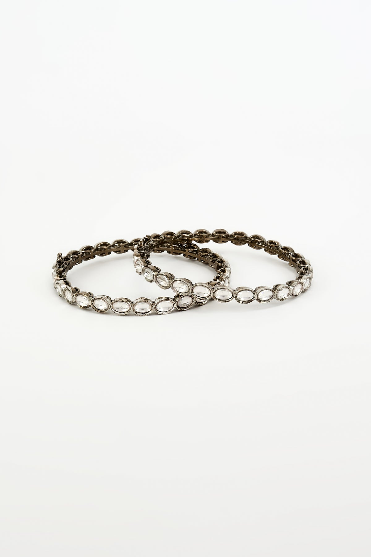 Zia Elegant Silver Zircon Bangles