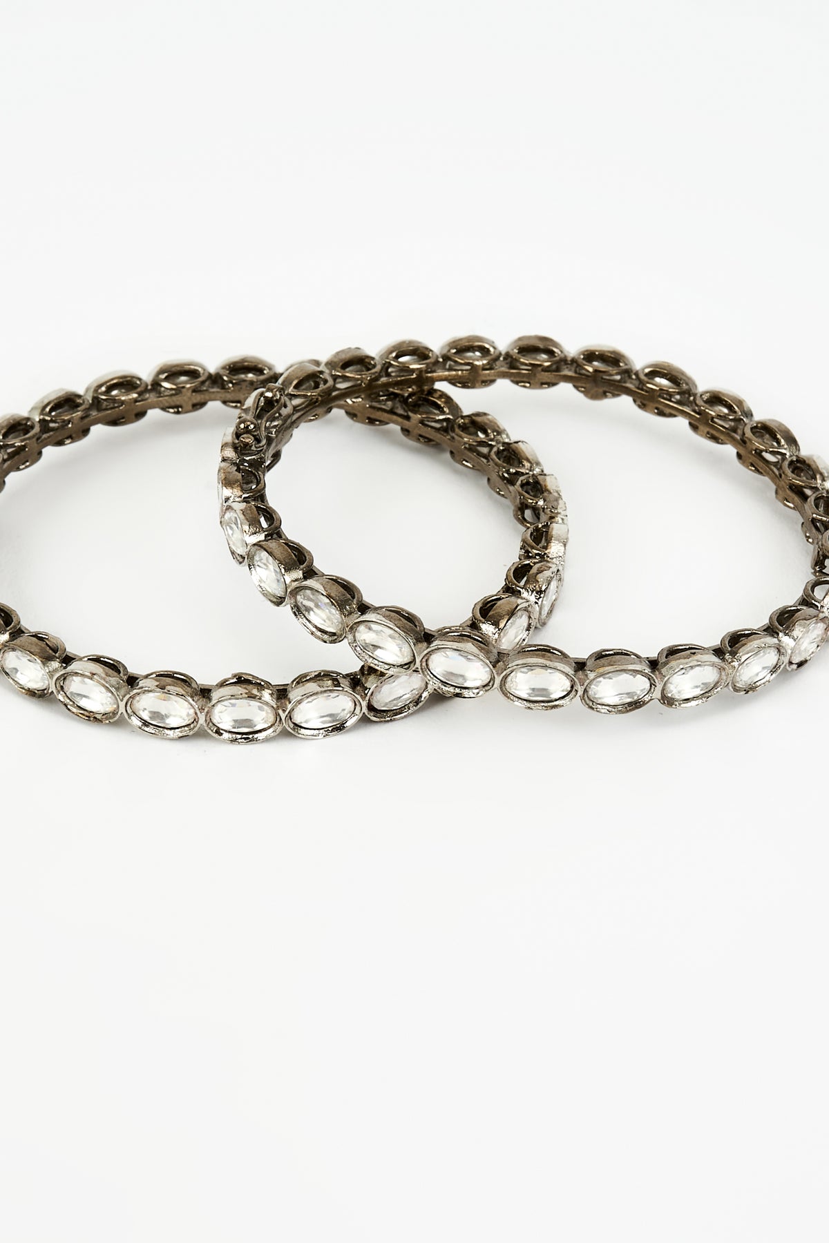 Zia Elegant Silver Zircon Bangles