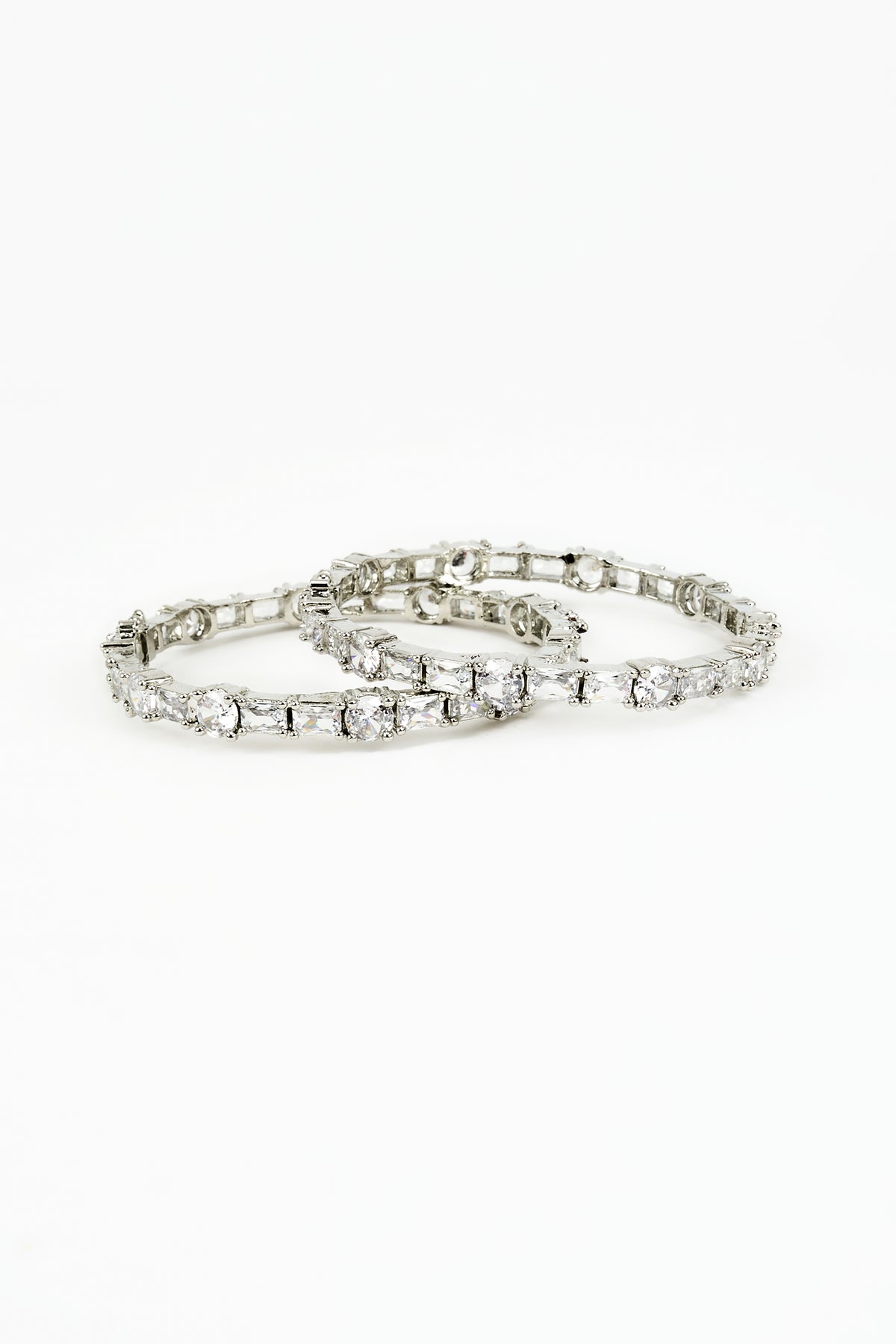Zia Silver Zircon Bangles