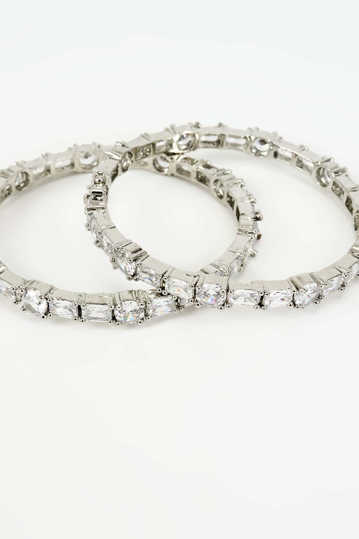 Zia Silver Zircon Bangles