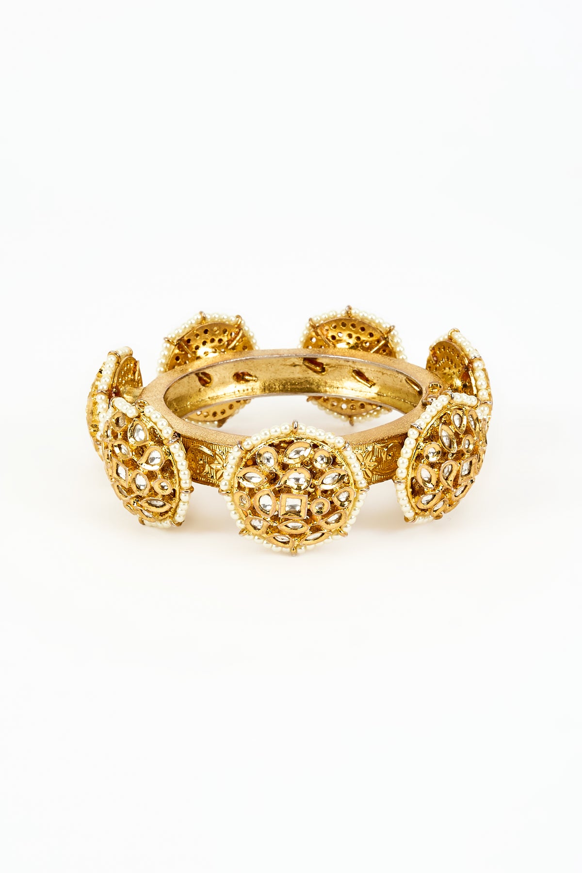 Saadgi Gold Kundan Polki Bangle
