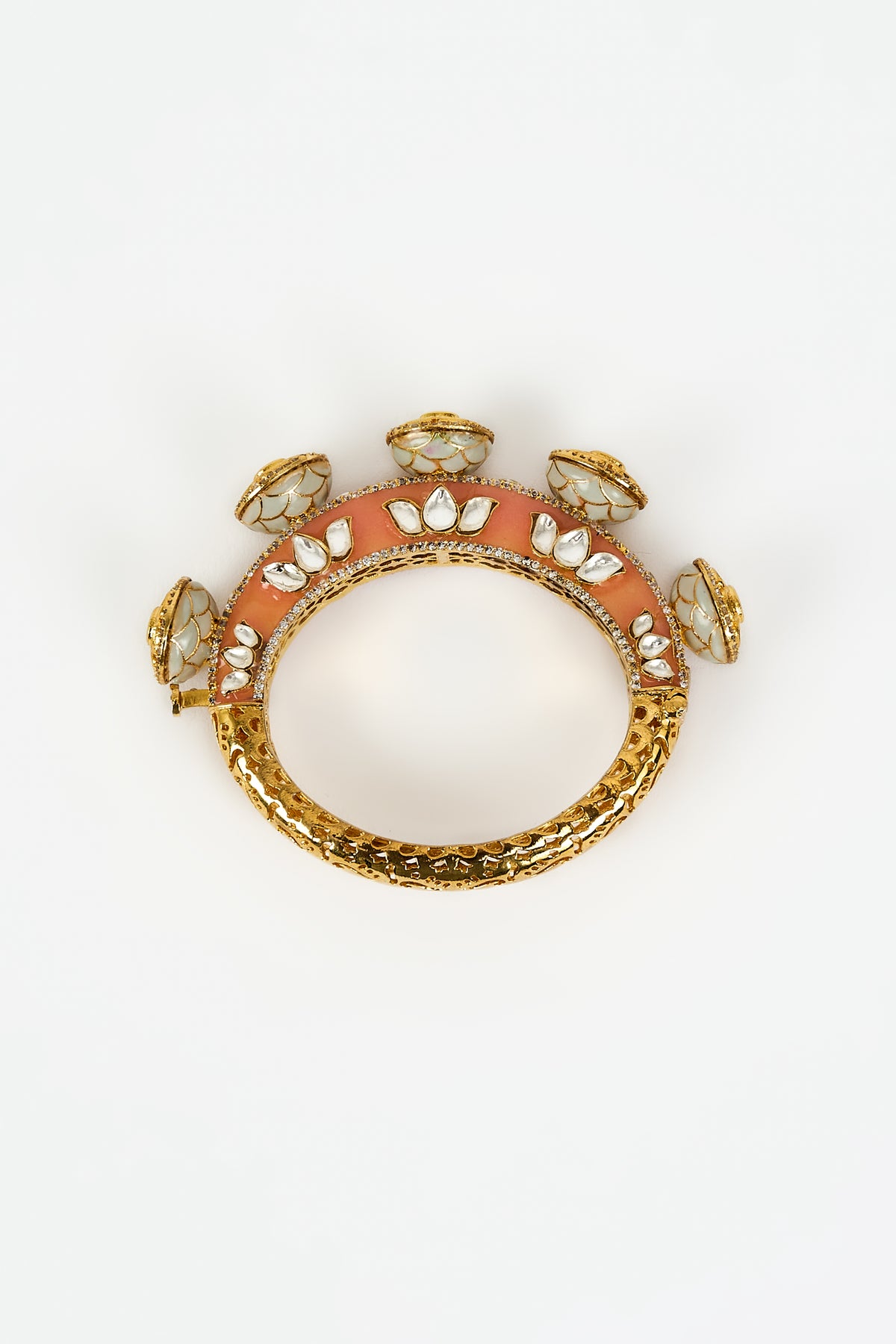 Florence Gold Pink Kundan Bangle