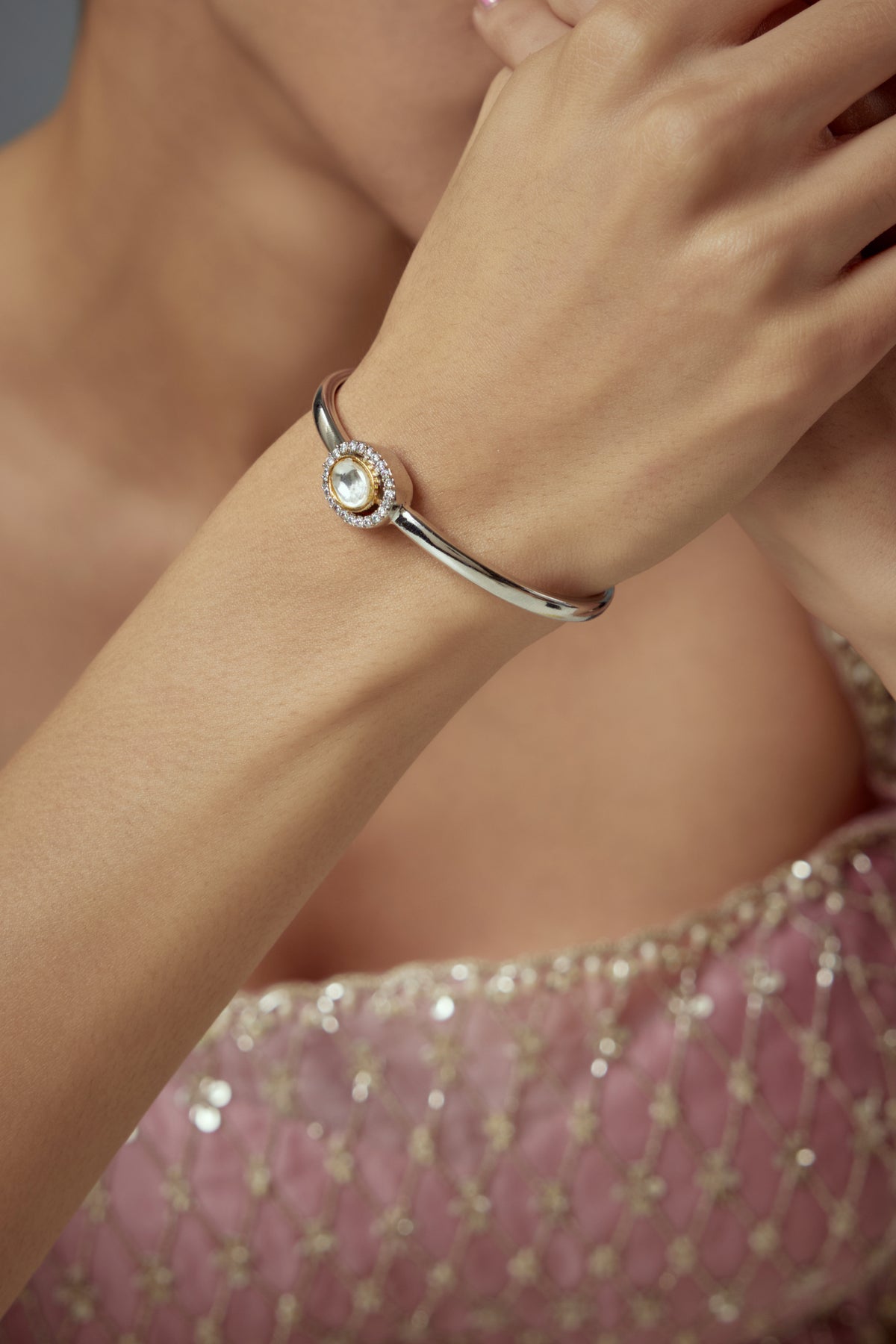 Florence a Sleek Silver Cuff Bangle