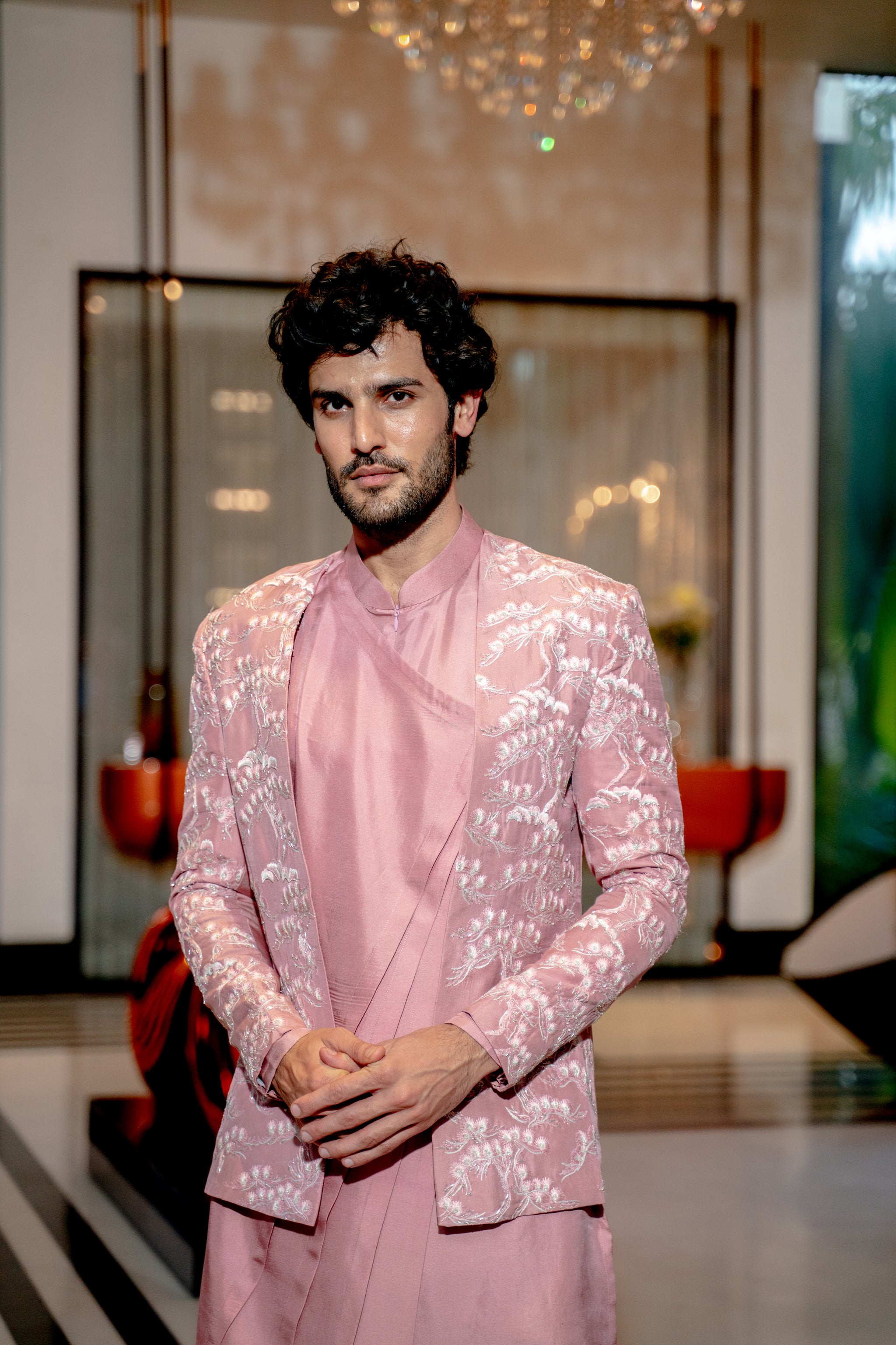 Pink Colour Coat Pant For Boys Light Pink Cotton Blend Coat Suit