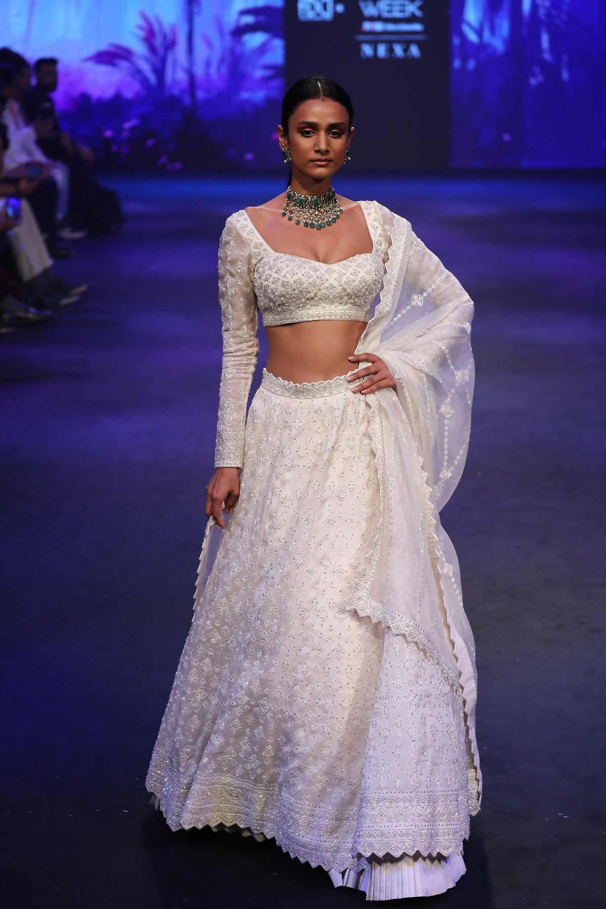 Chanterelle ivory lehenga set