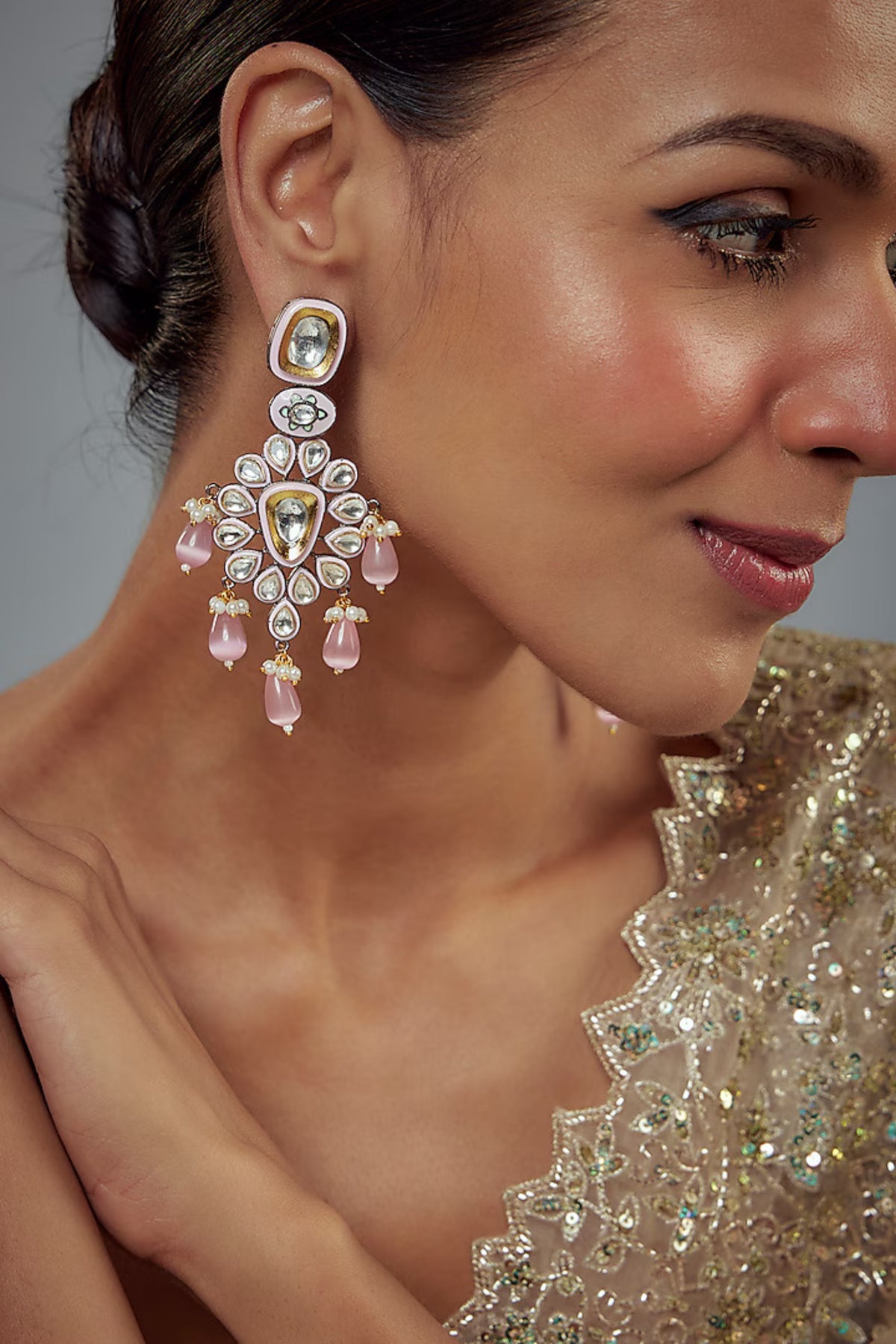 Saadgi Floral Inspired Danglers Earrings