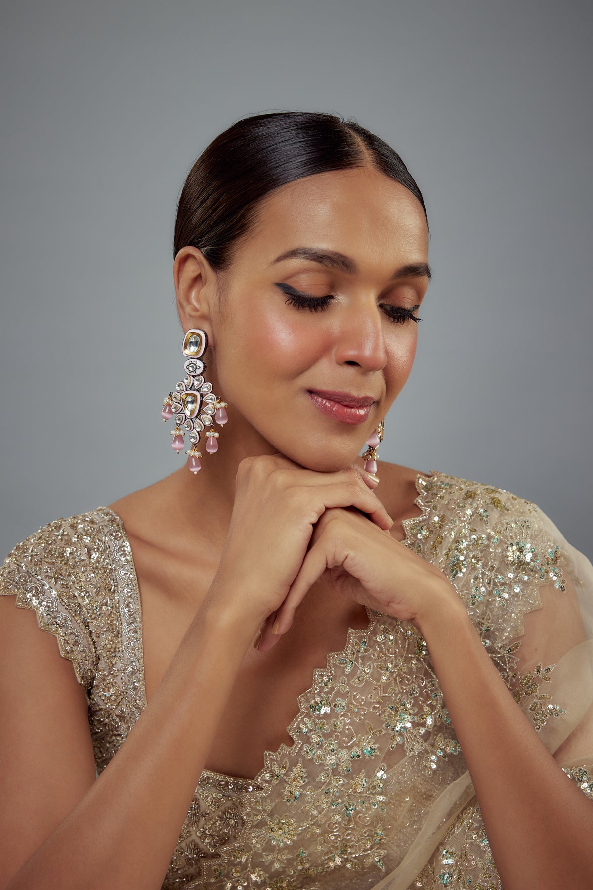 Saadgi Floral Inspired Danglers Earrings