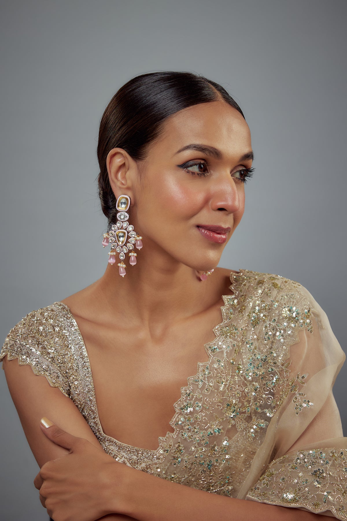 Saadgi Floral Inspired Danglers Earrings
