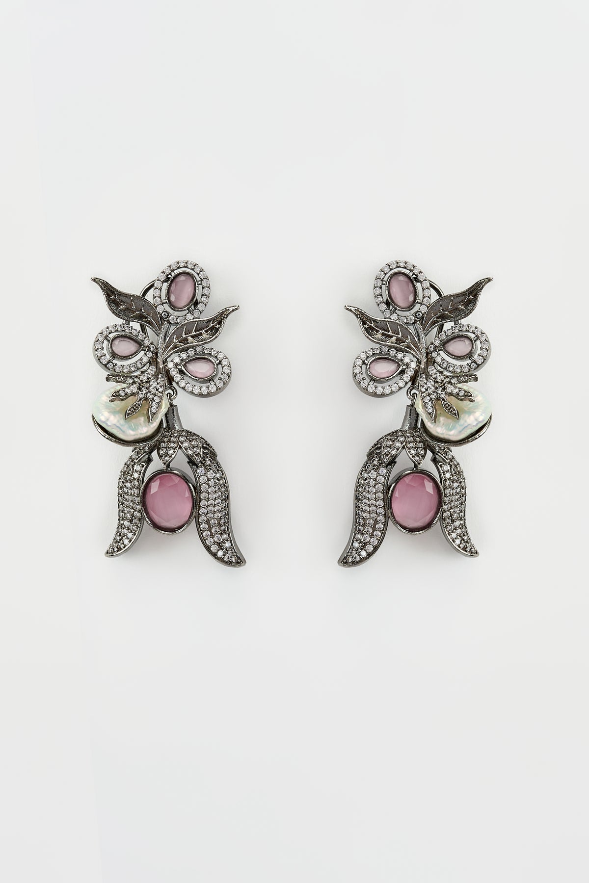 Zia Silver Plated Pink Earrings