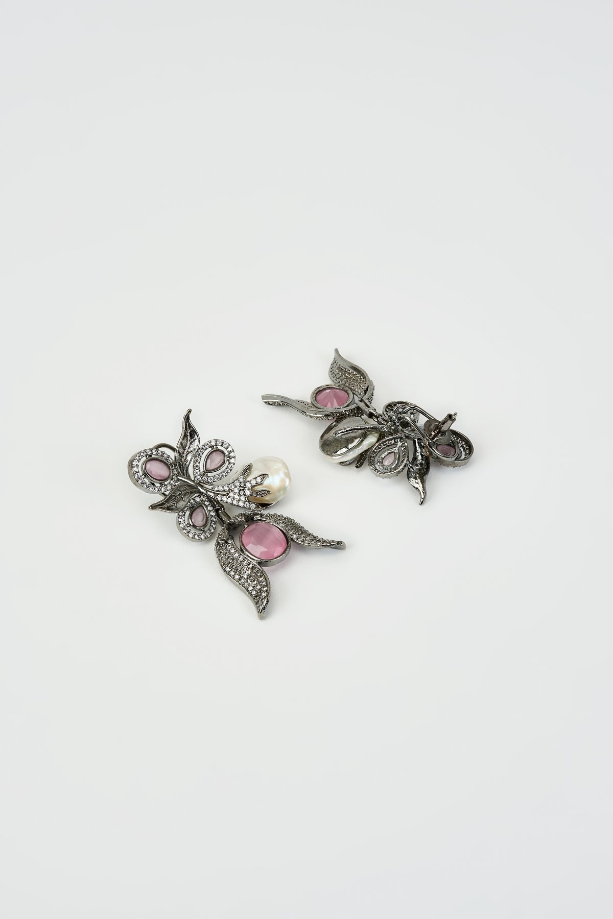 Zia Silver Plated Pink Earrings