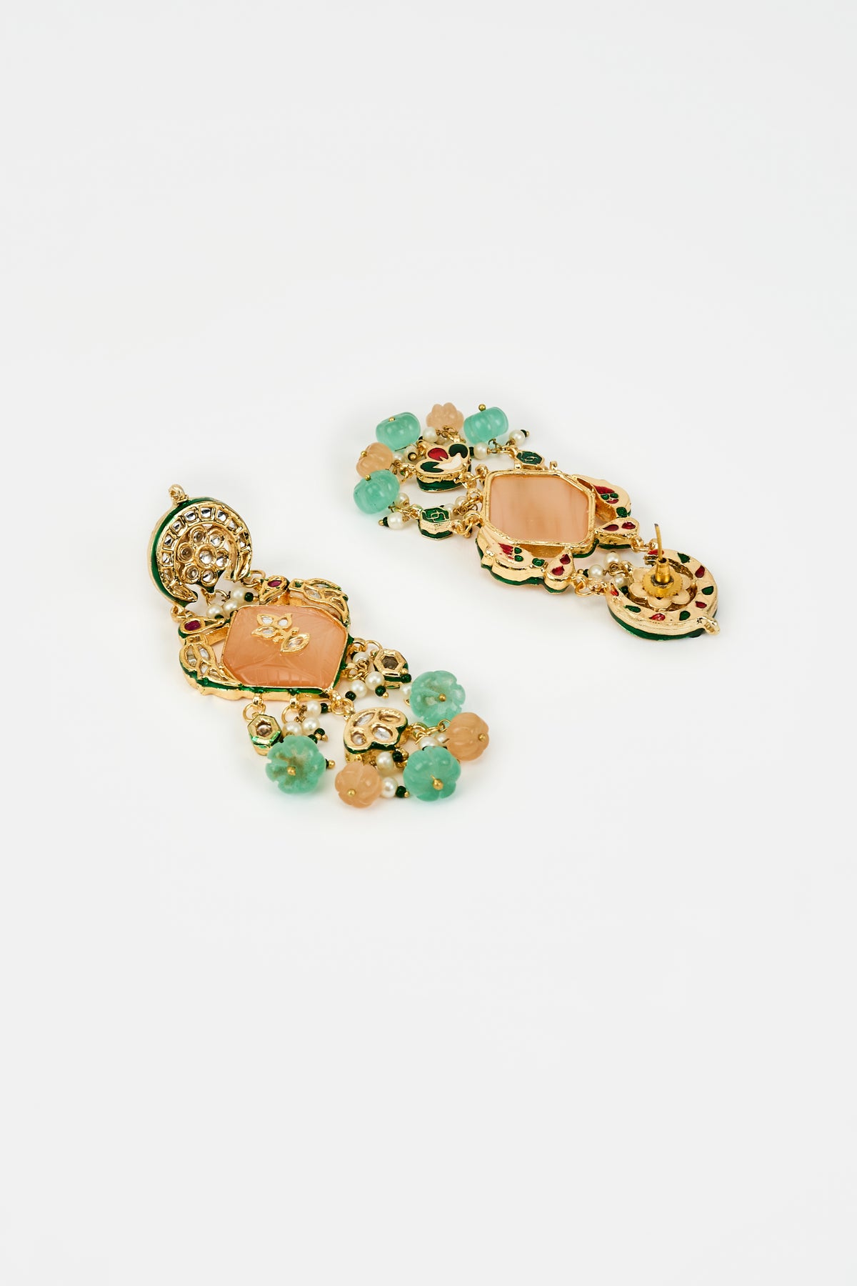 Saadgi Gold Multi Kundan Earrings