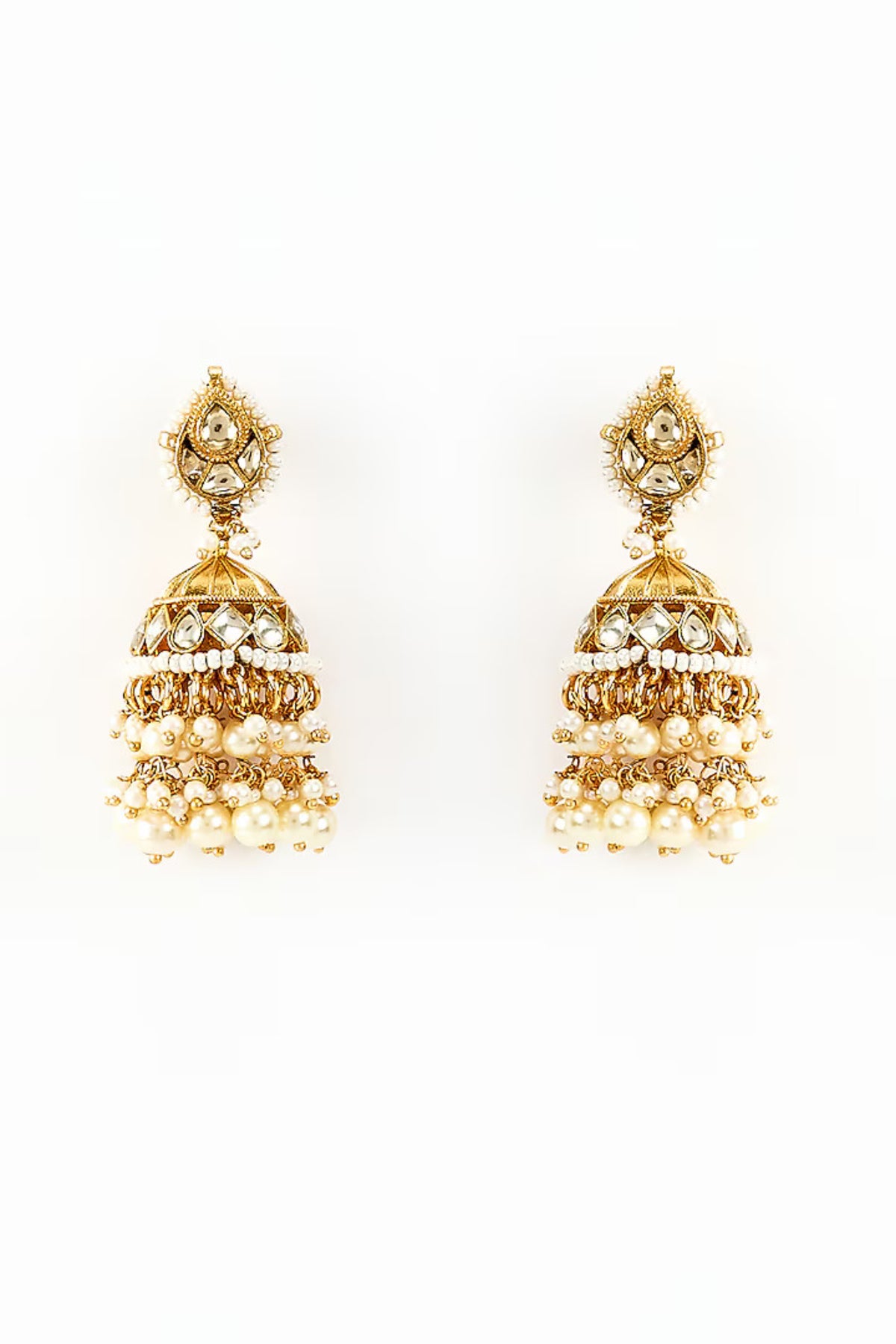 Traditional Gold Tone Jhumka Earrings