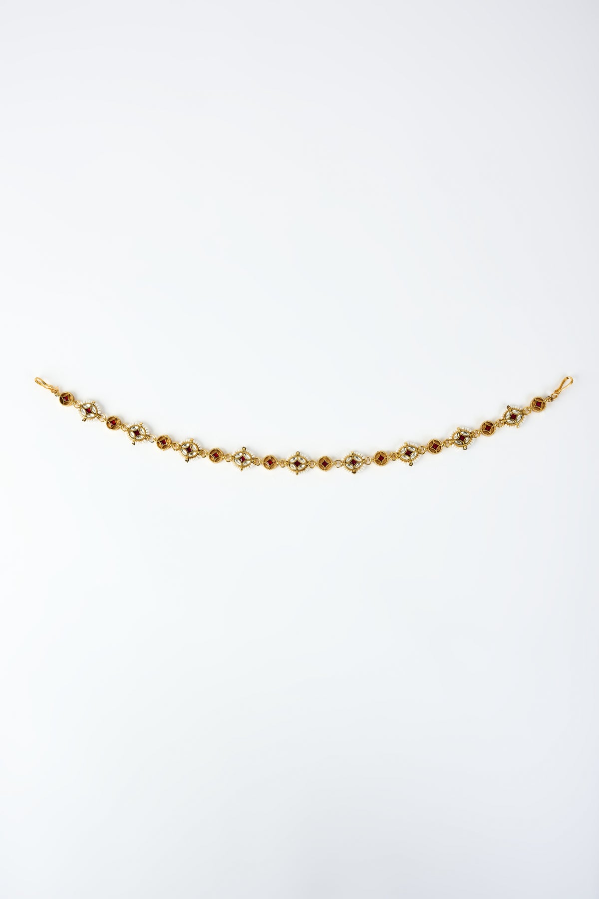 Saadgi Gold Plated Red Maathapatti