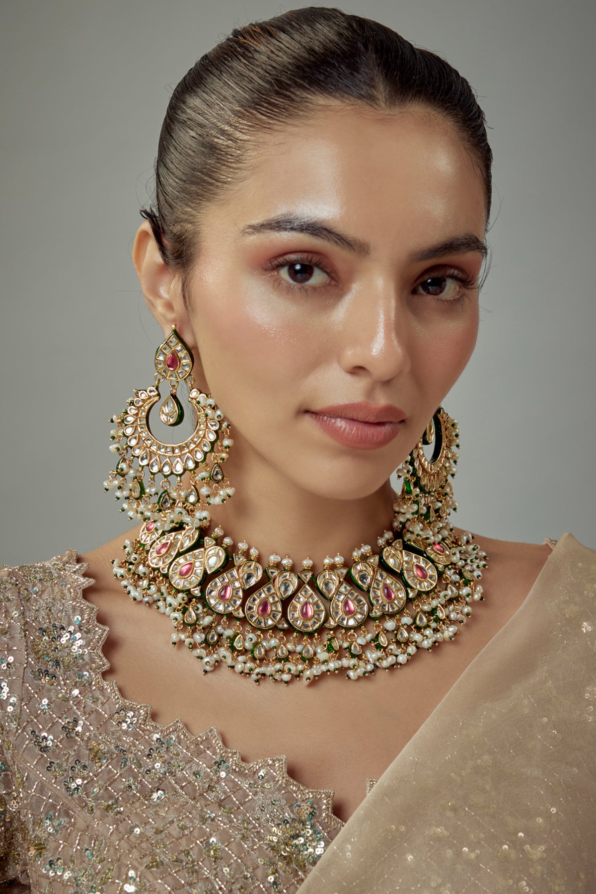 Saadgi Luxurious Statement Necklace Set