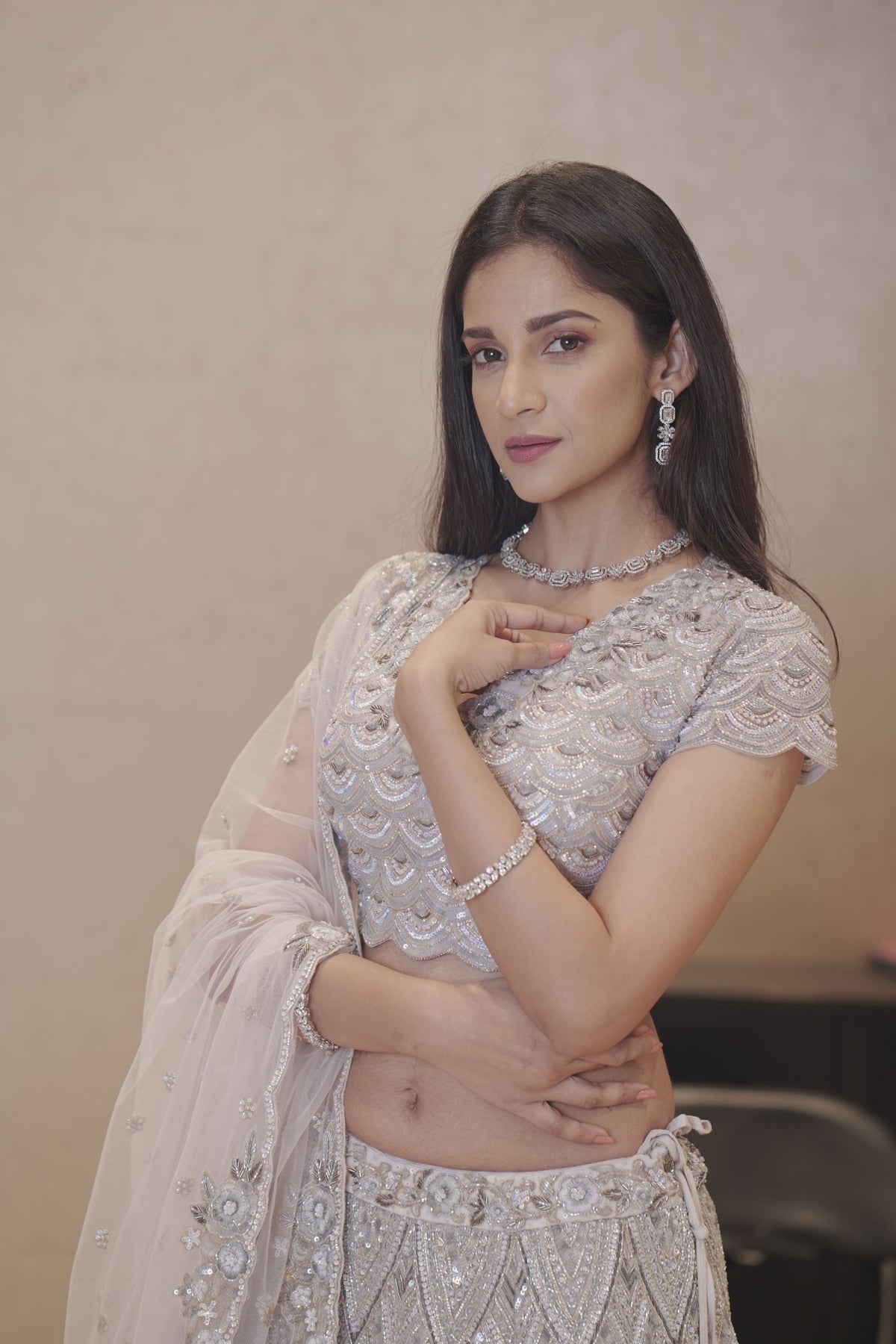 Lilac Heavy Embroidered Lehenga
