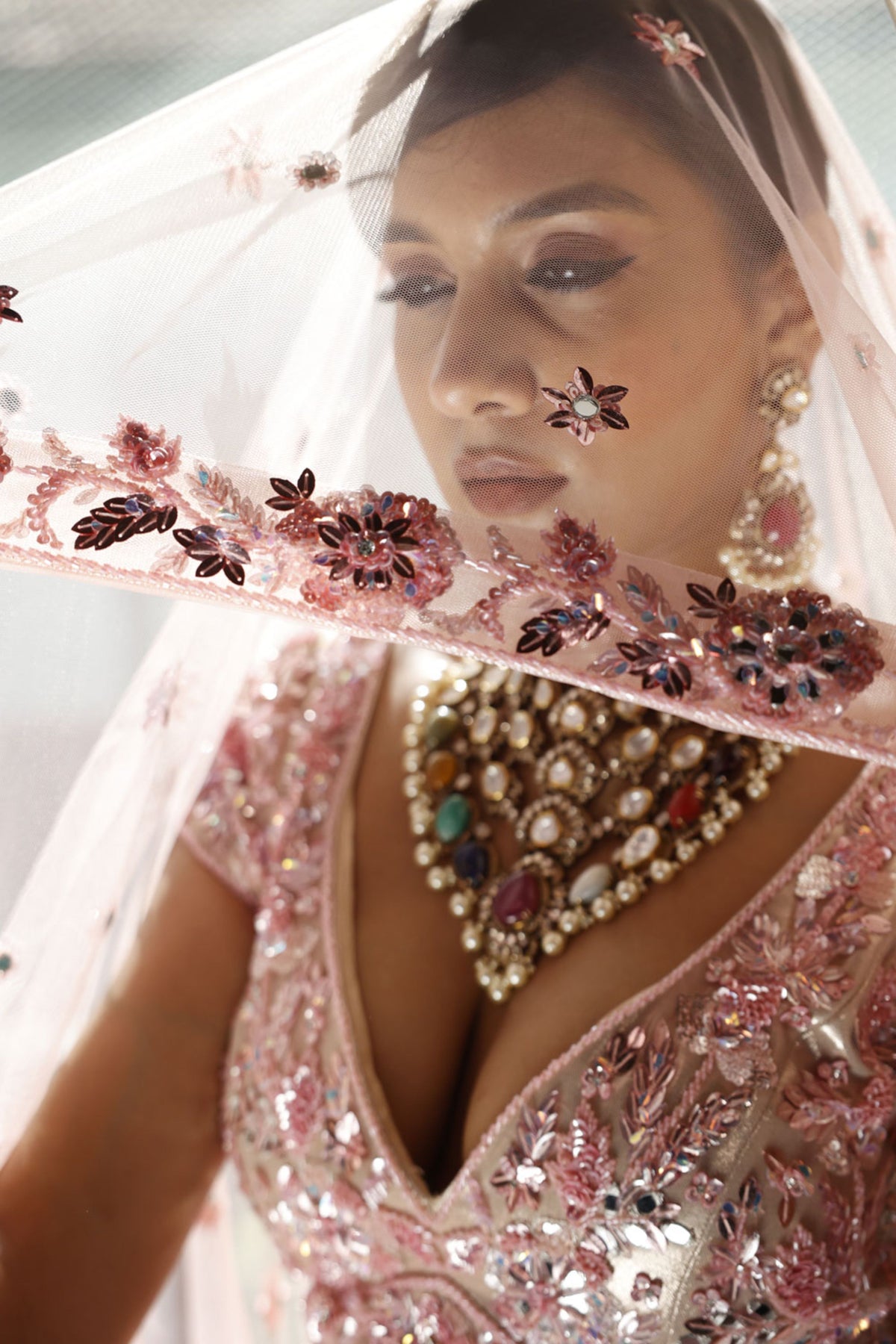 Pink Lehenga with Choli and Dupatta
