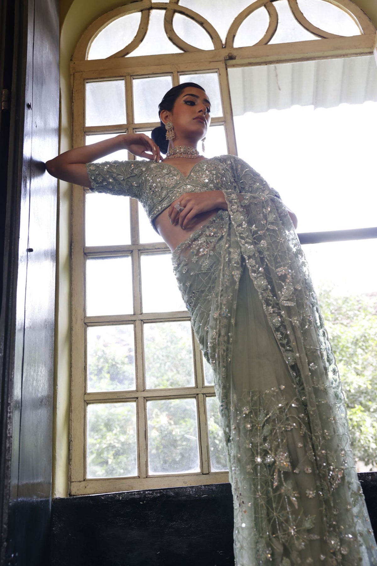 Sage Saree and Choli