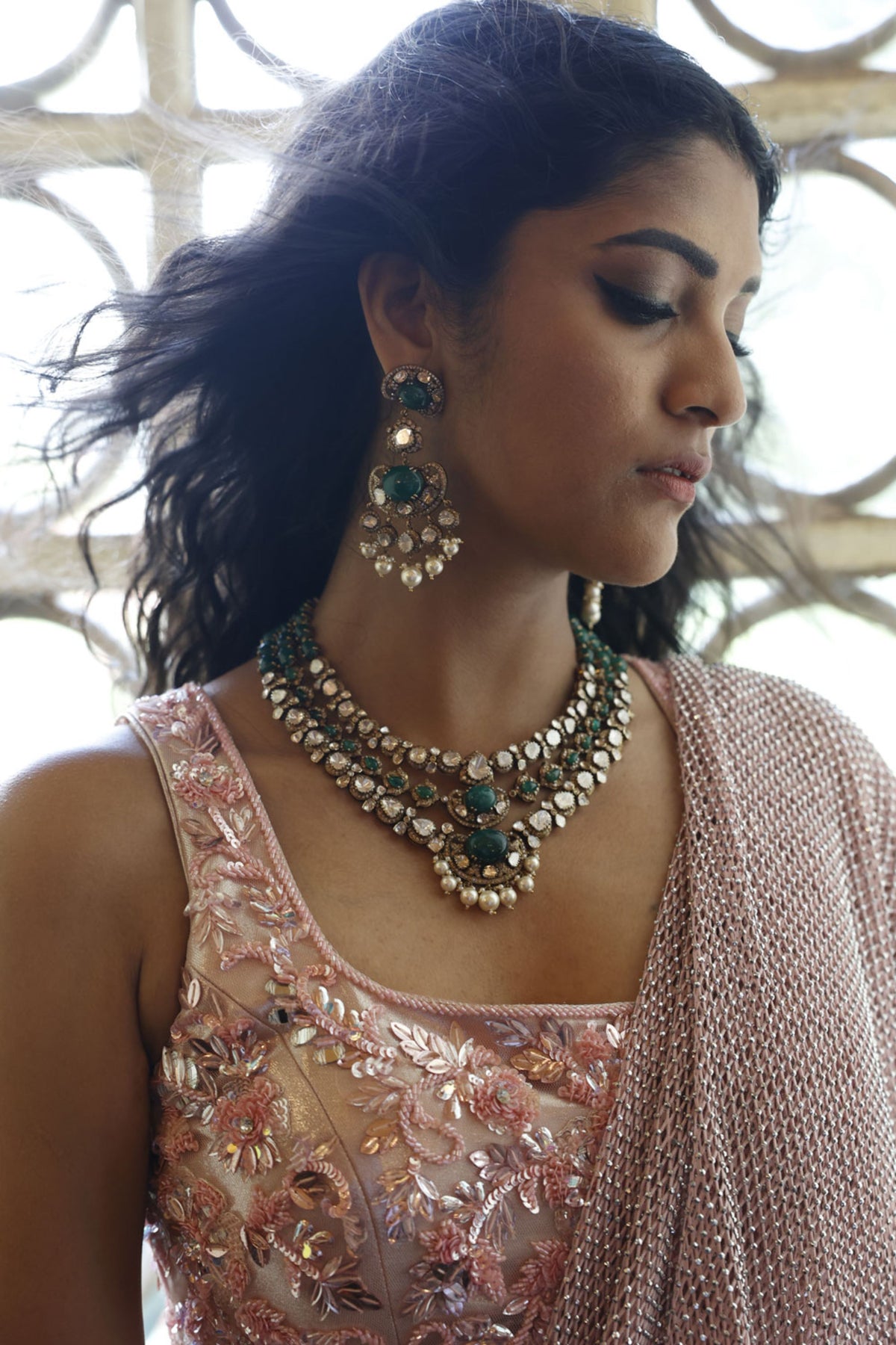 Pink Saree and Choli