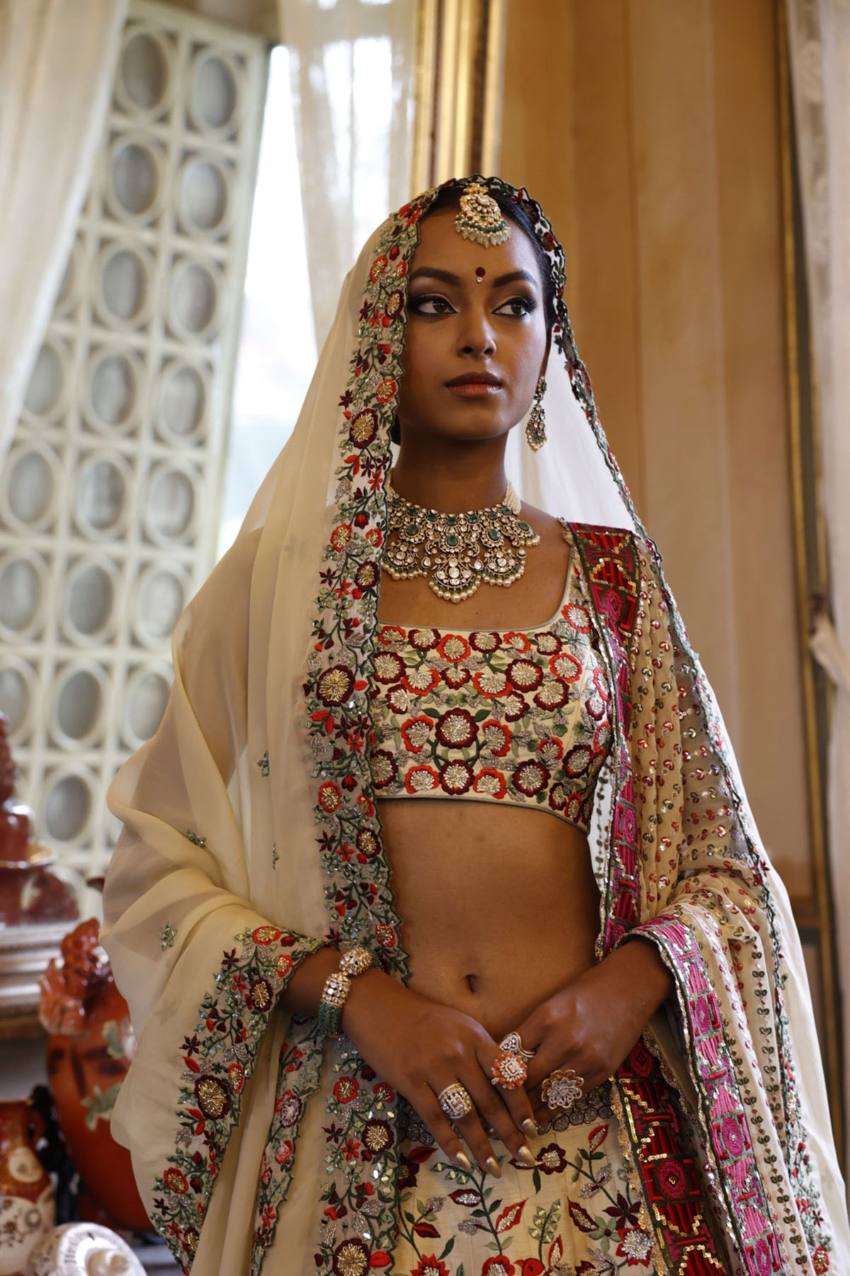 Ivory Lehenga Set