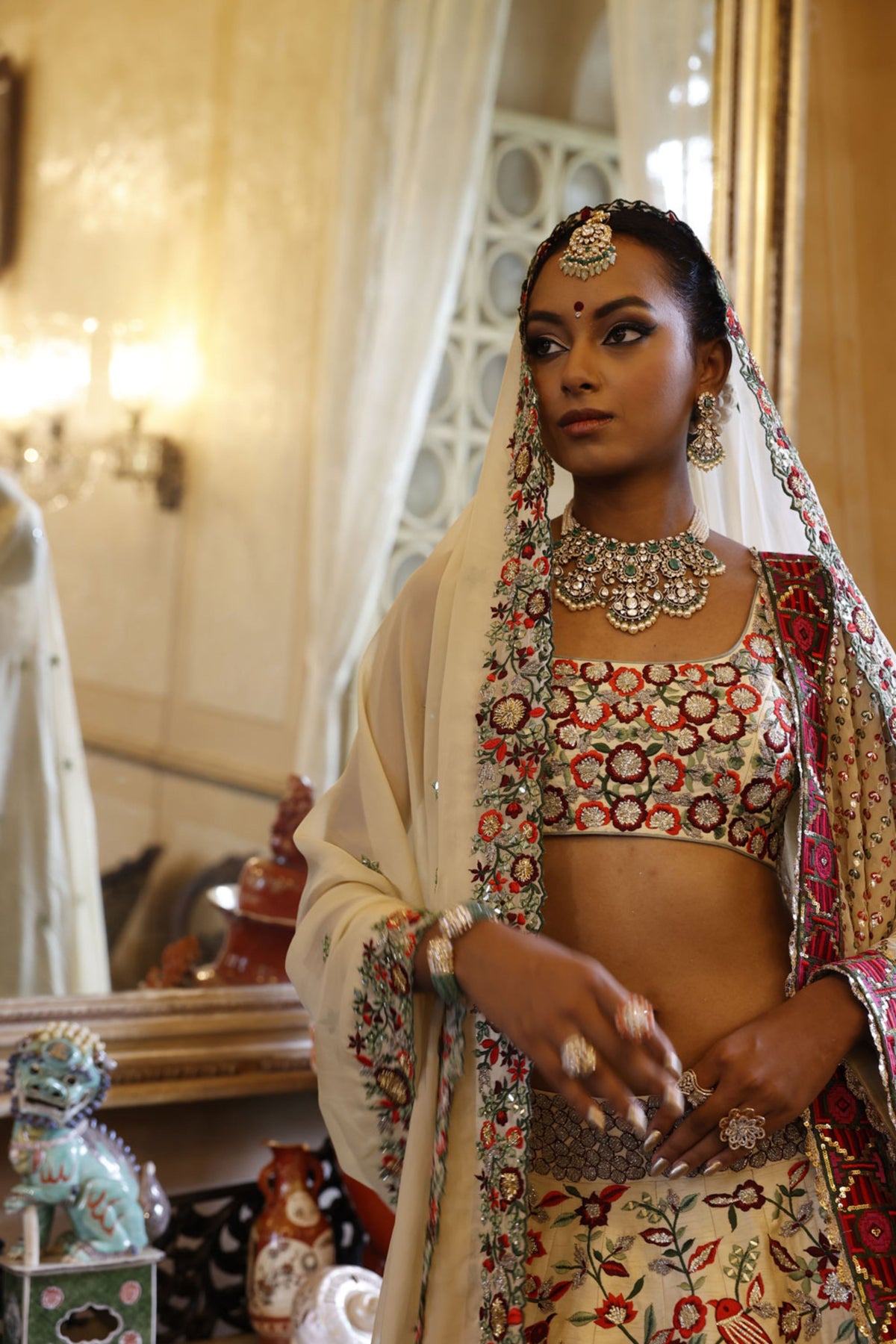 Ivory Lehenga Set
