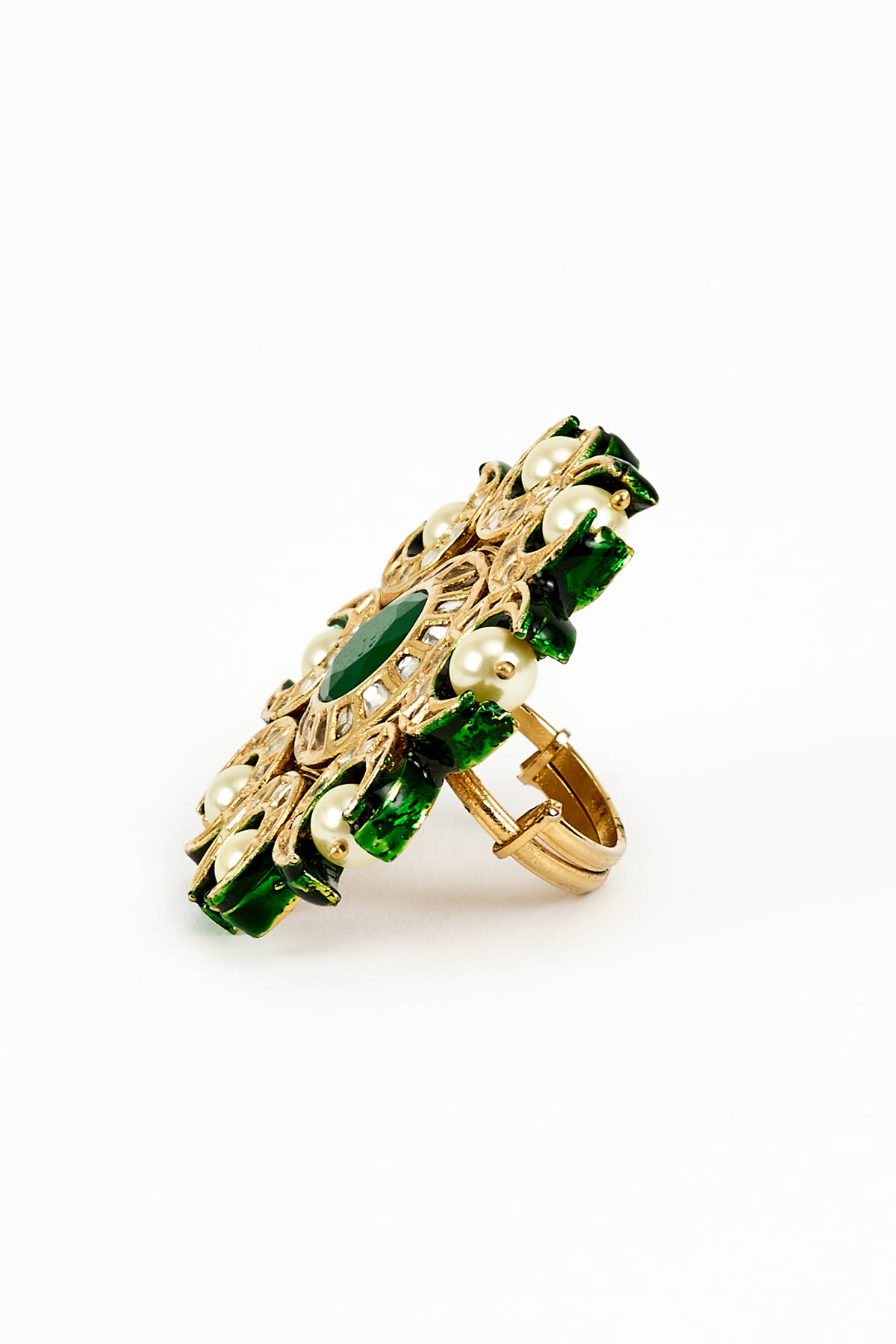 Saadgi Gold Elegant Statement Ring