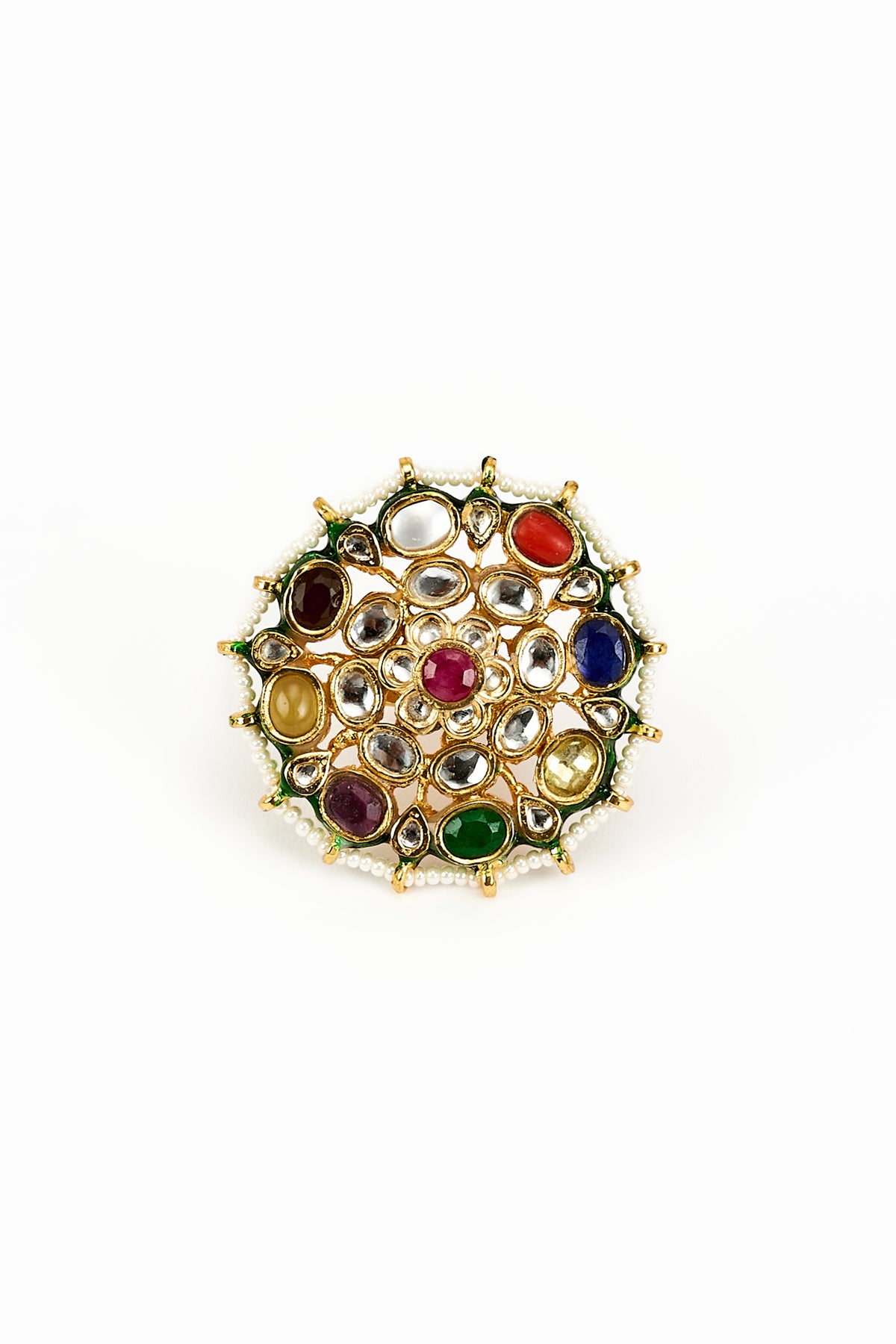 Saadgi Gold Multi Statement Ring