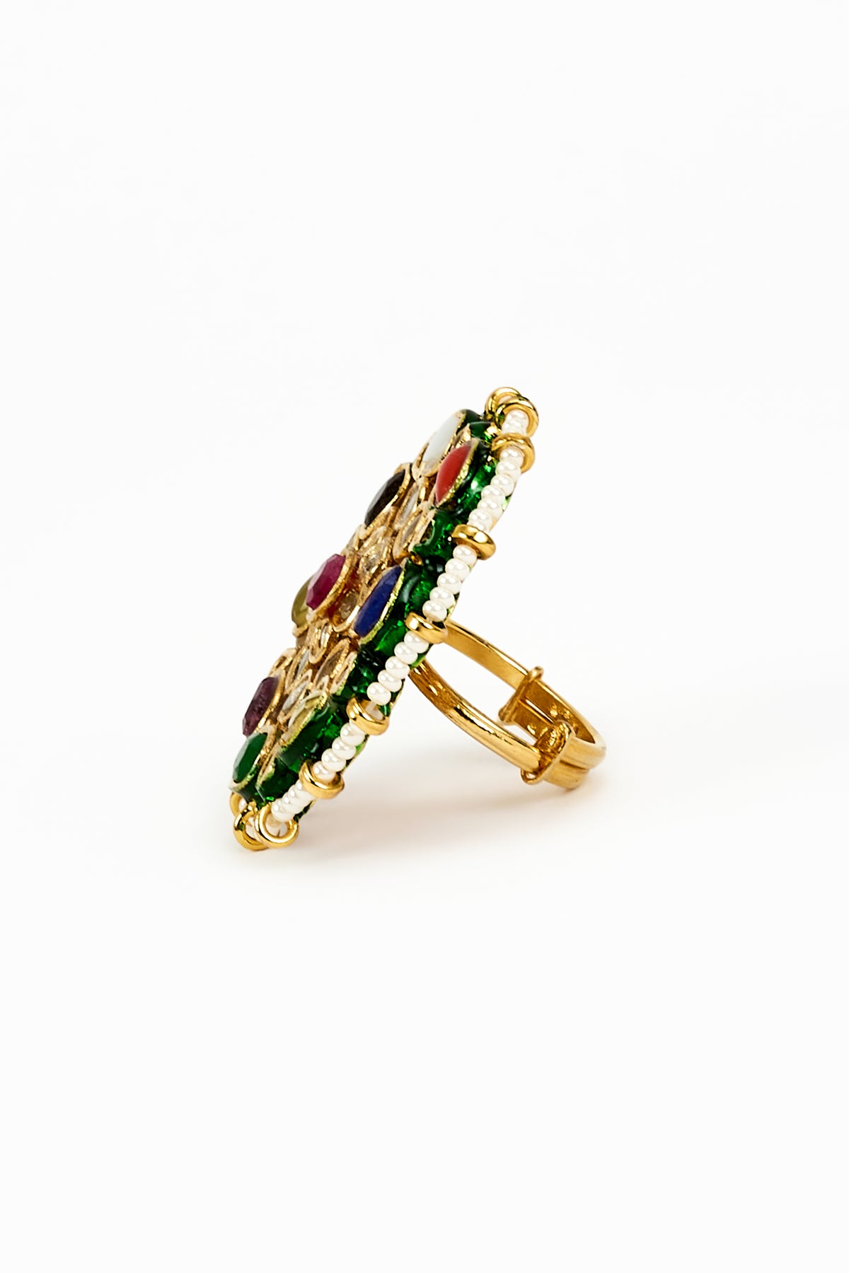 Saadgi Gold Multi Statement Ring