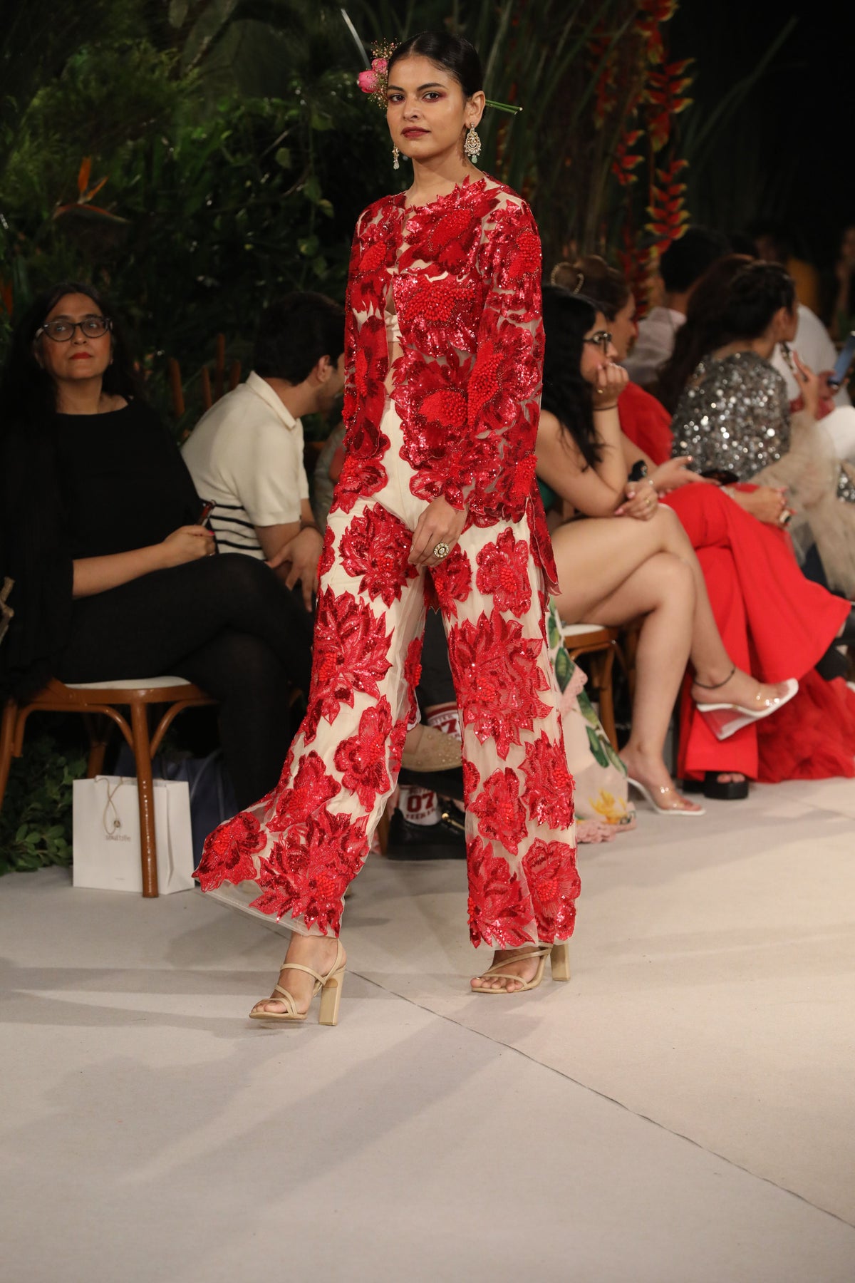 Red Jacket and Trousers Set