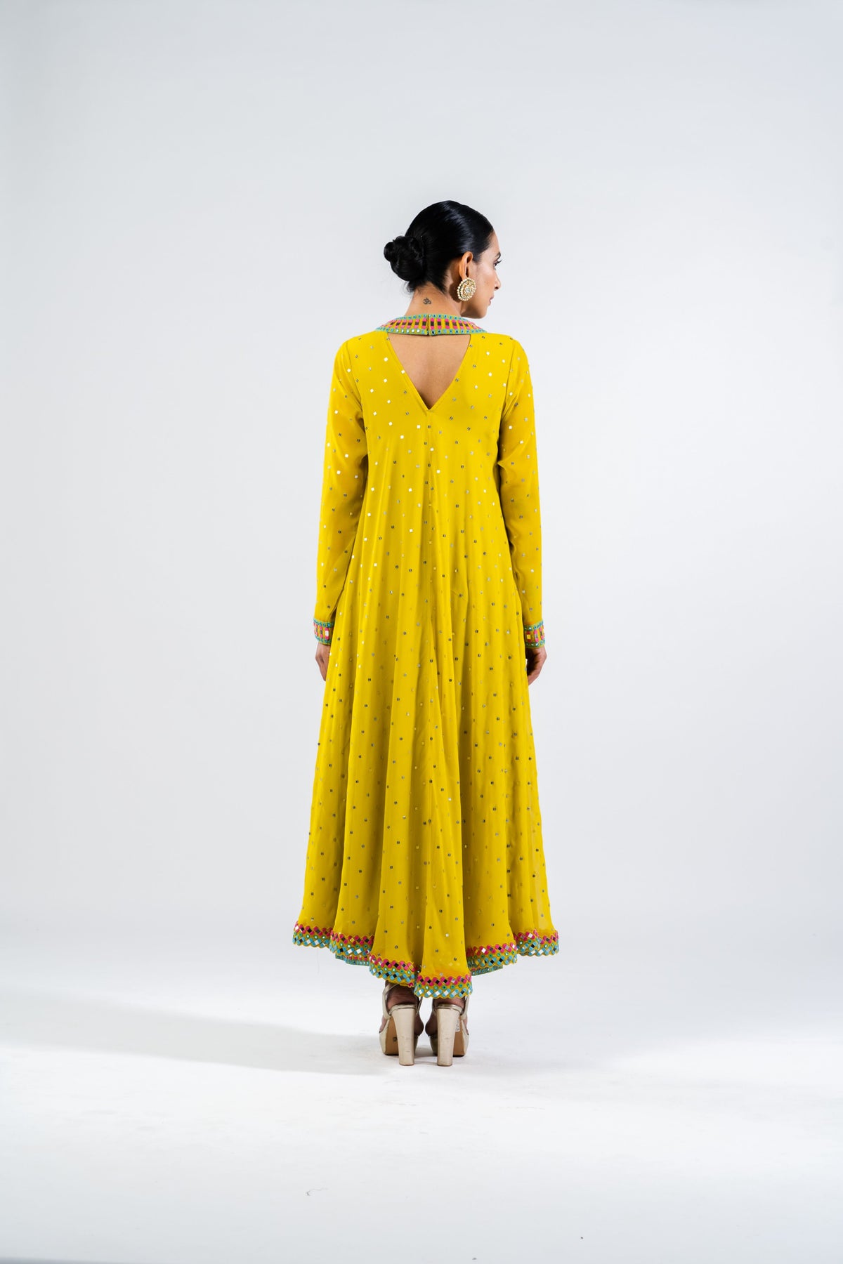 Moss Green Asymmetrical Kurta Set With Dupatta