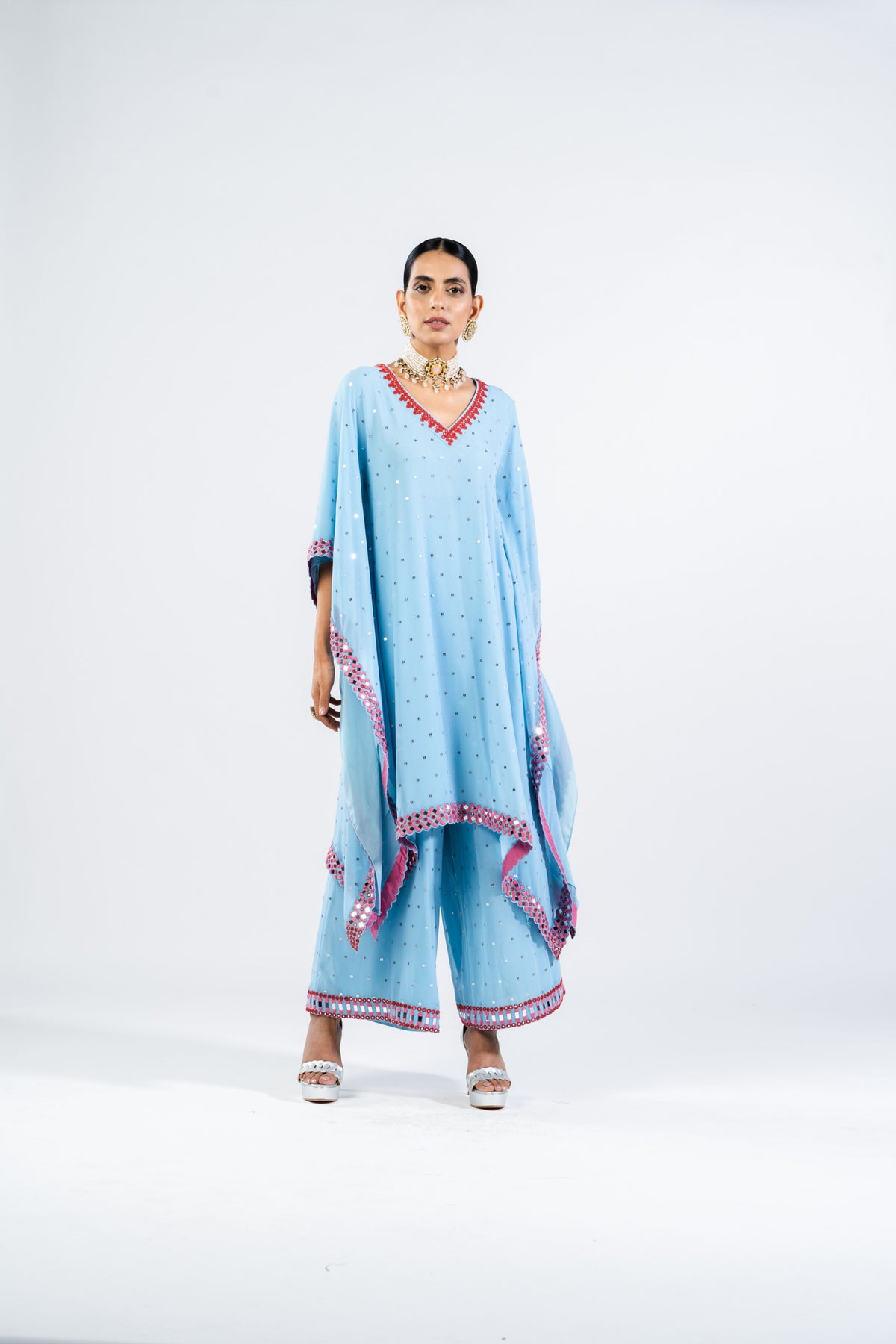 Ice Blue Kaftan Set