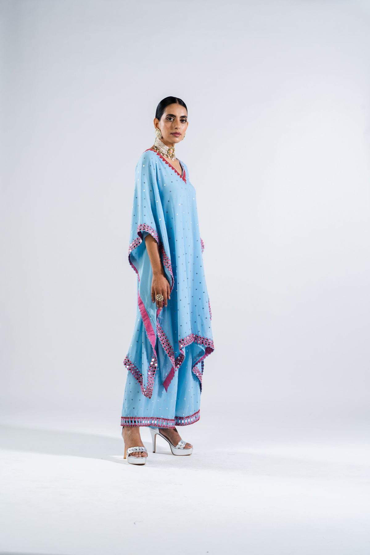 Ice Blue Kaftan Set
