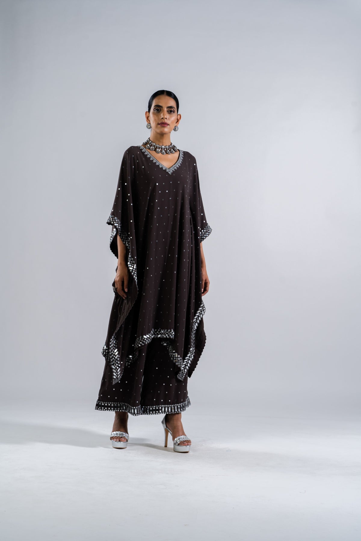Charcoal Grey Kaftan Set