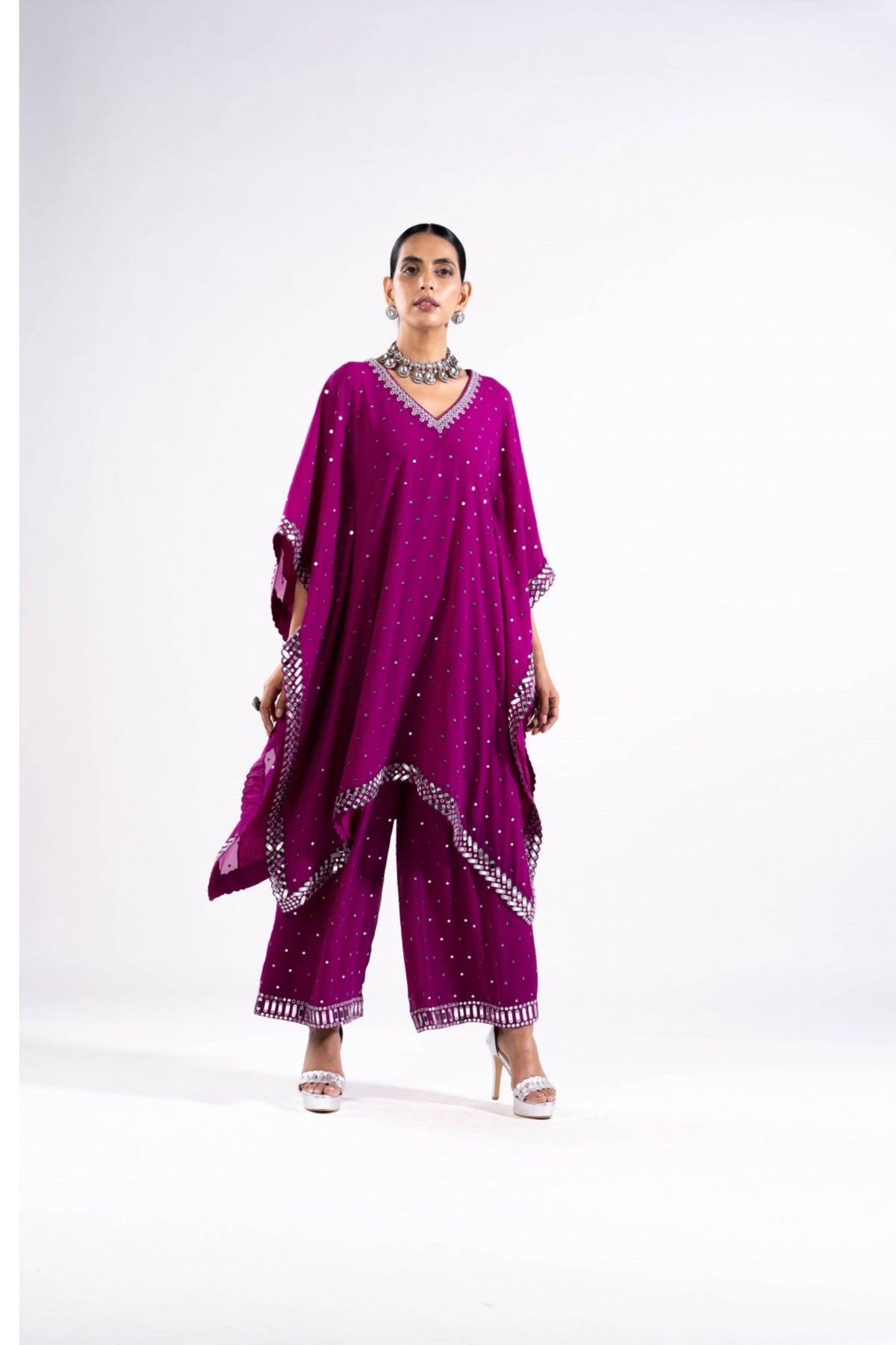 Pop Wine Kaftan Set