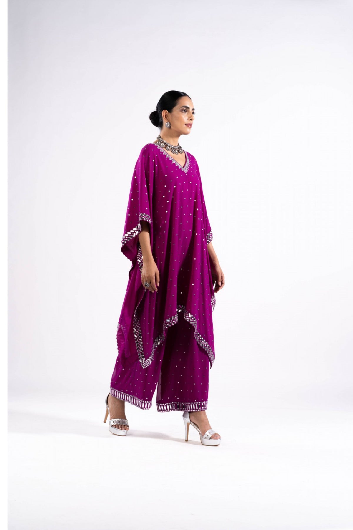 Pop Wine Kaftan Set