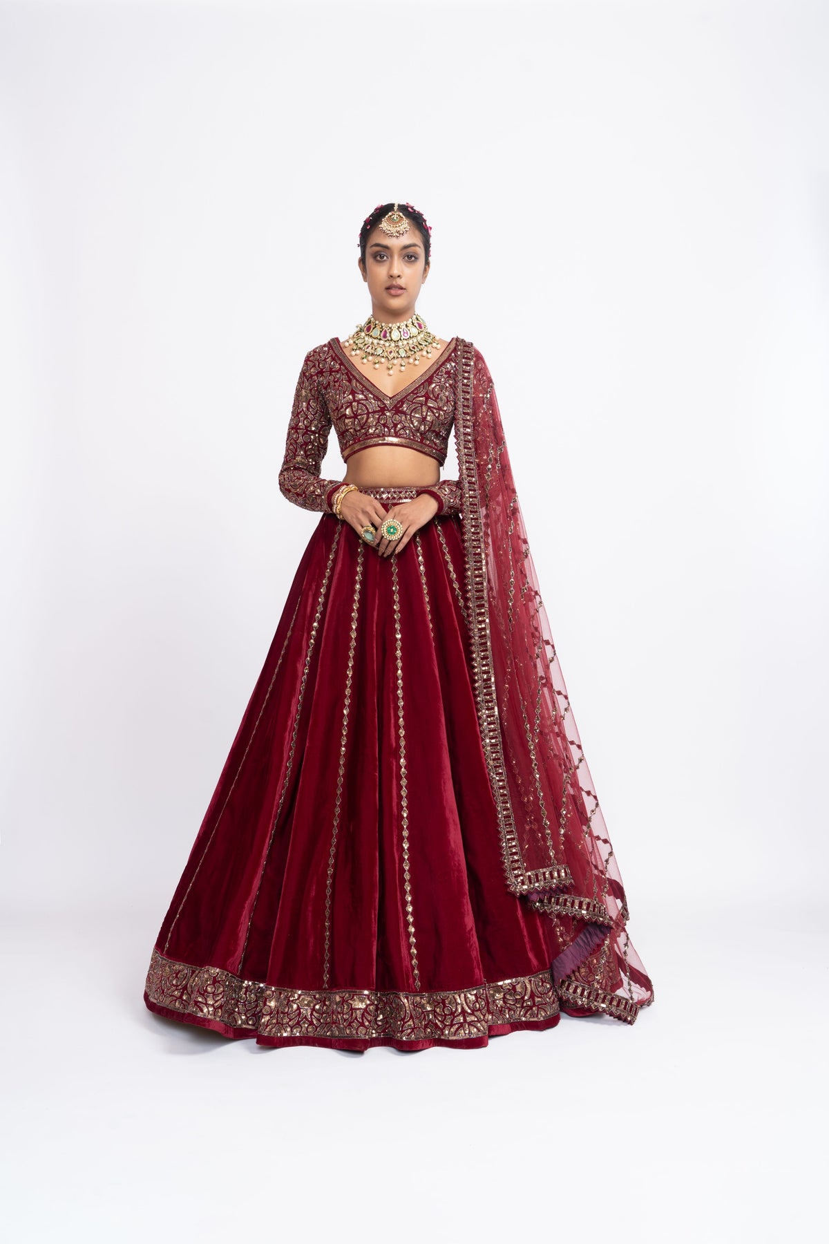 Mehroon lehnga set
