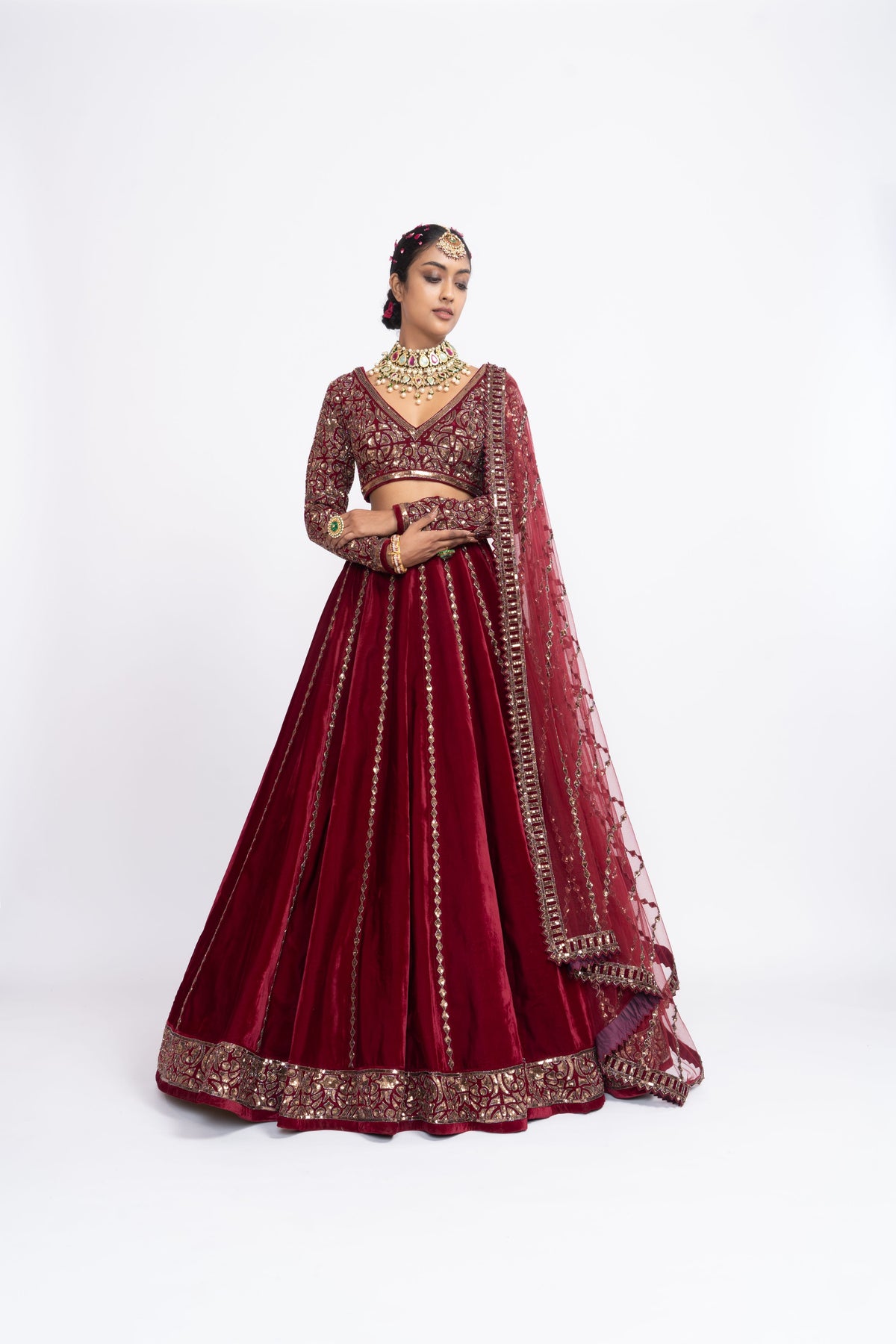 Mehroon lehnga set