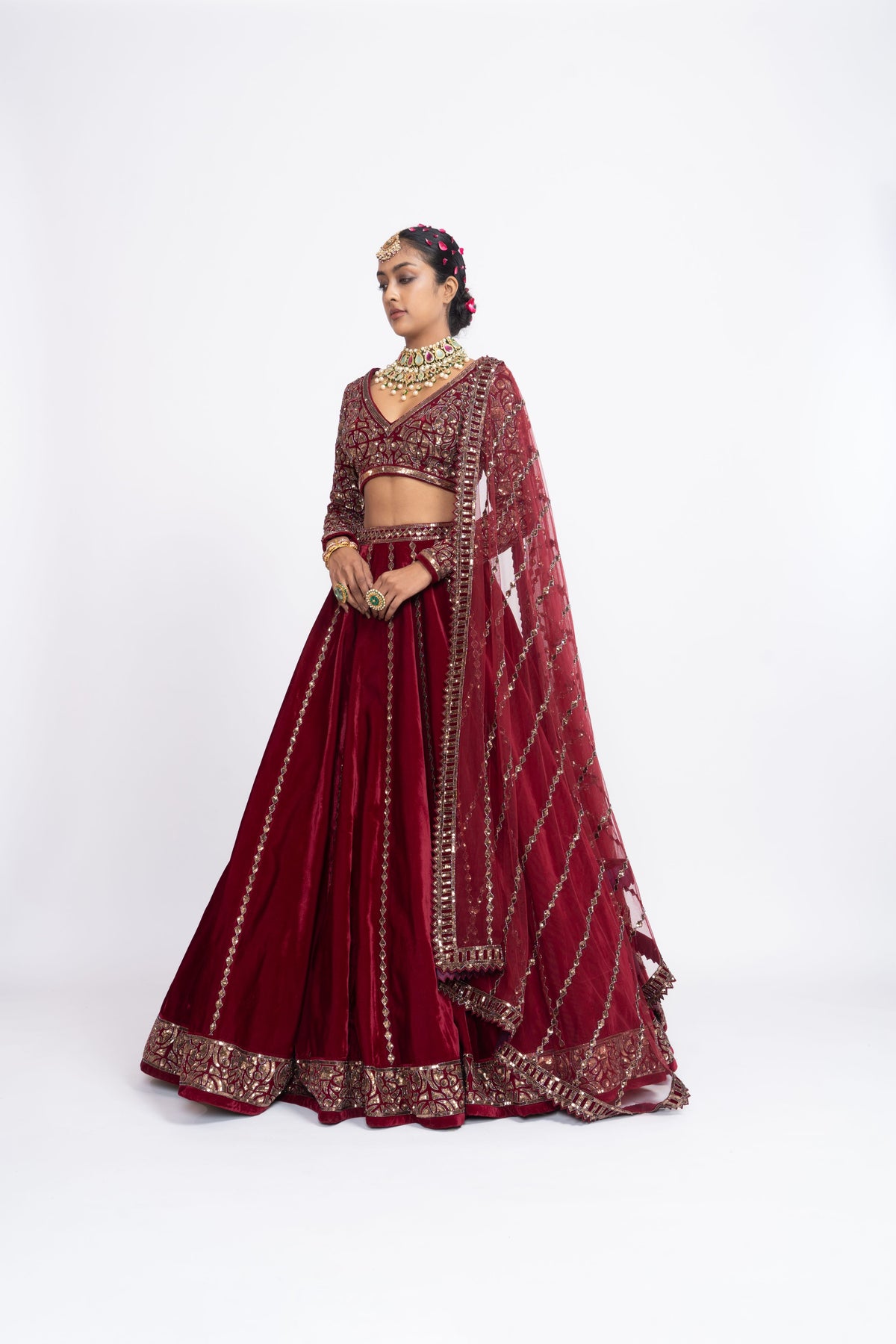 Mehroon lehnga set