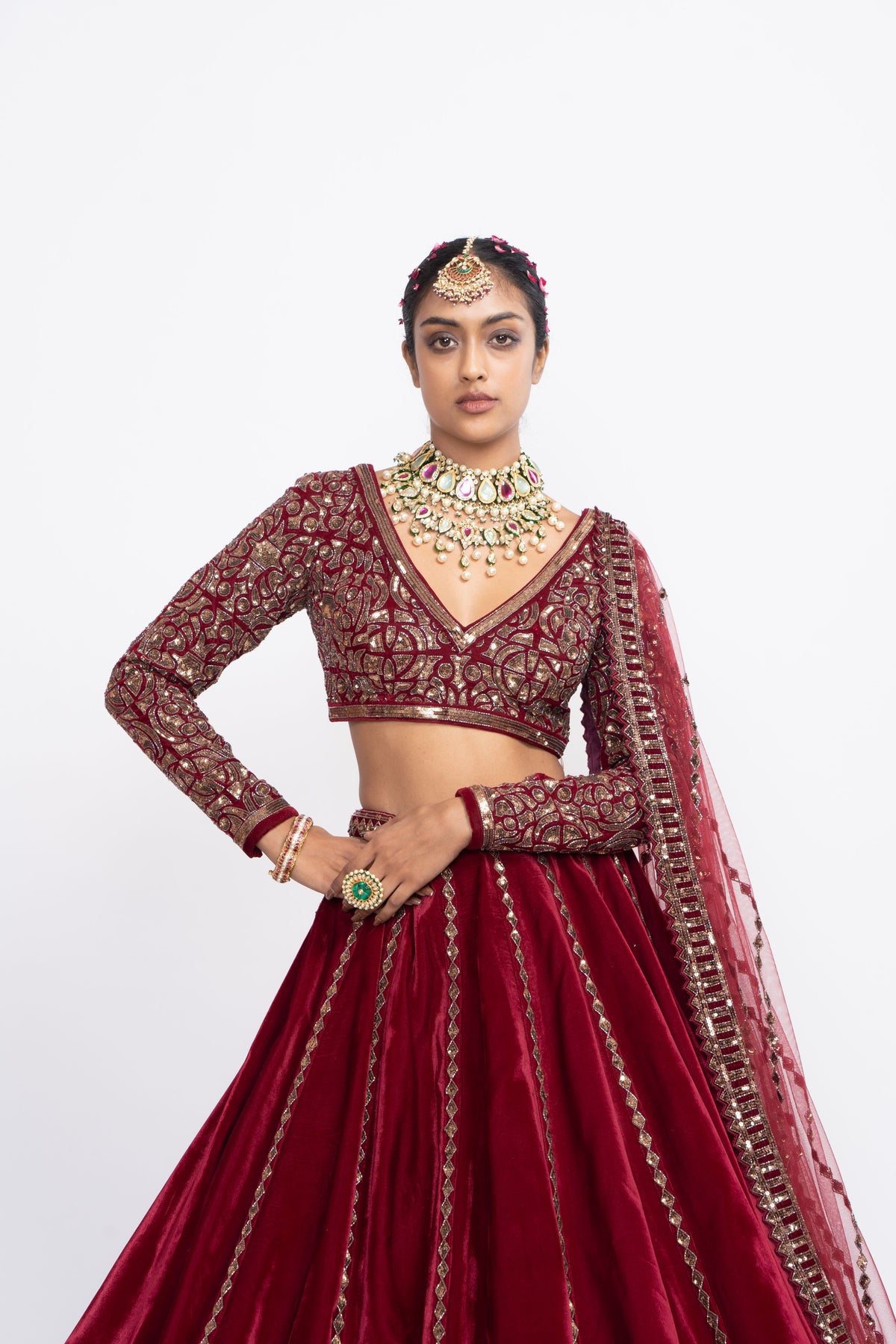 Mehroon lehnga set