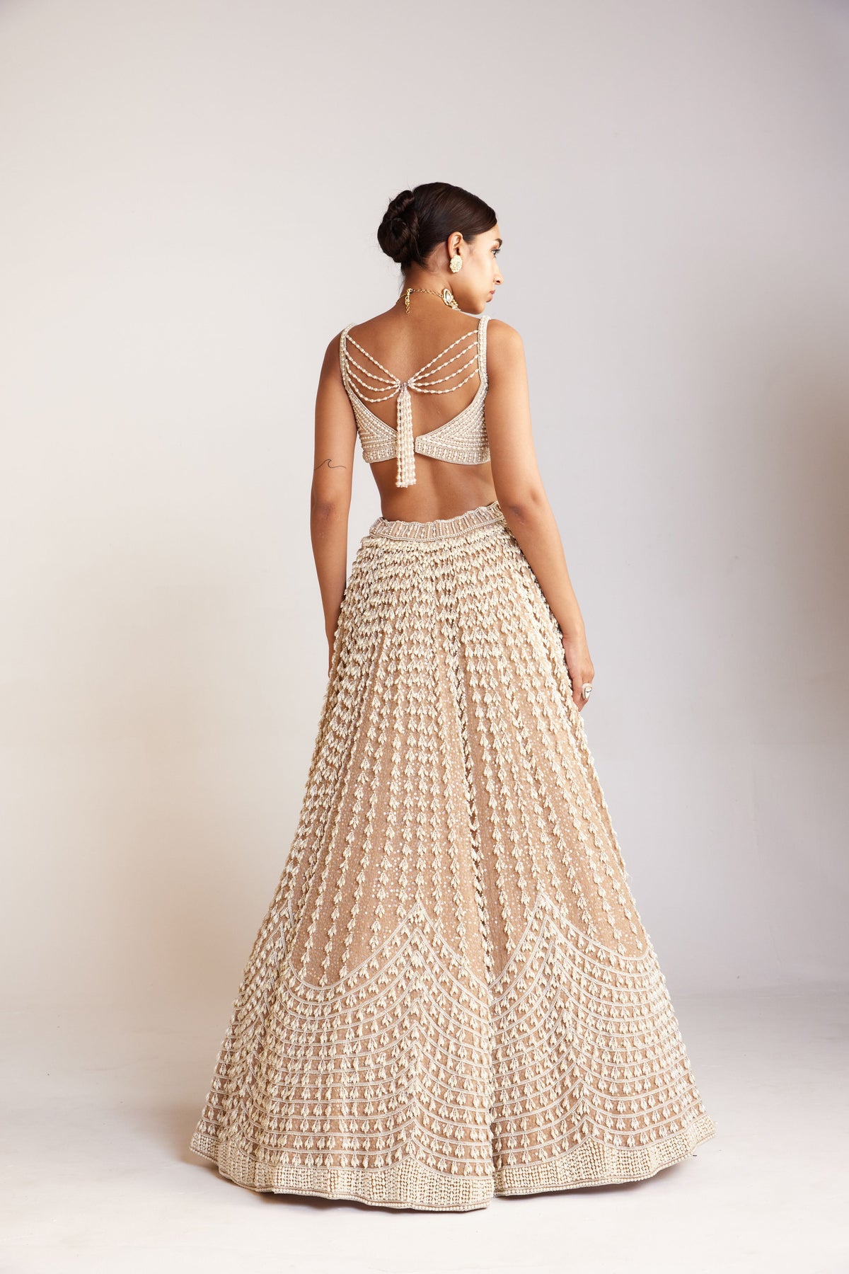 Chandelier Pearl Sweetheart Neck Lehenga Set