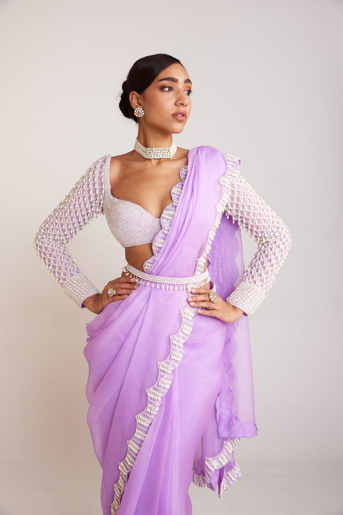 Lilac Saree Set