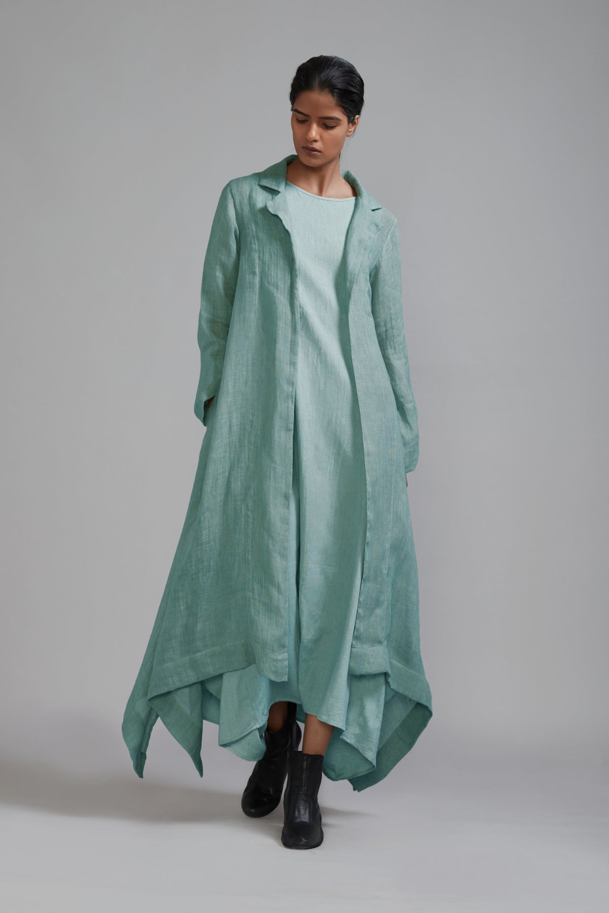 Vari Aakaar Blue Trench Jacket Dress