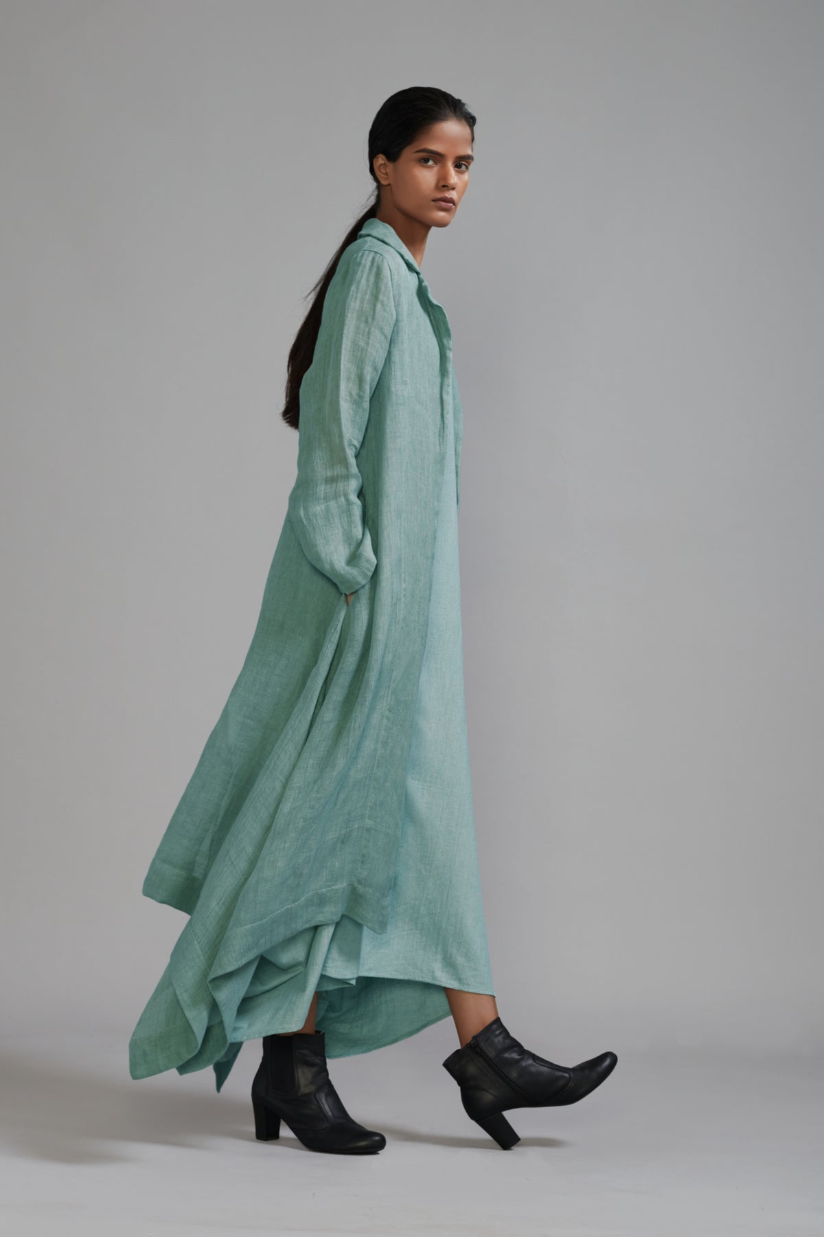 Vari Aakaar Blue Trench Jacket Dress