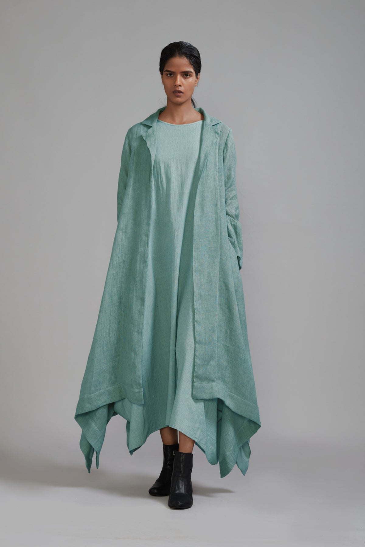 Vari Aakaar Blue Trench Jacket Dress