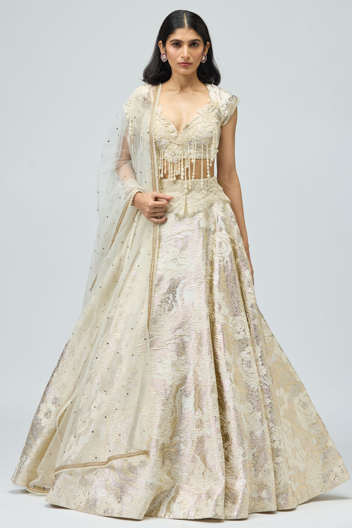 Pearl Embroidered Lehenga Set