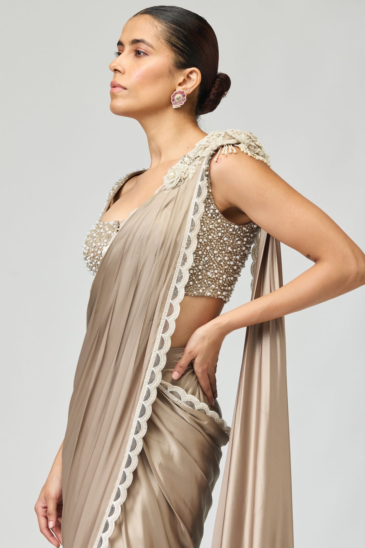 Grey Saree Set