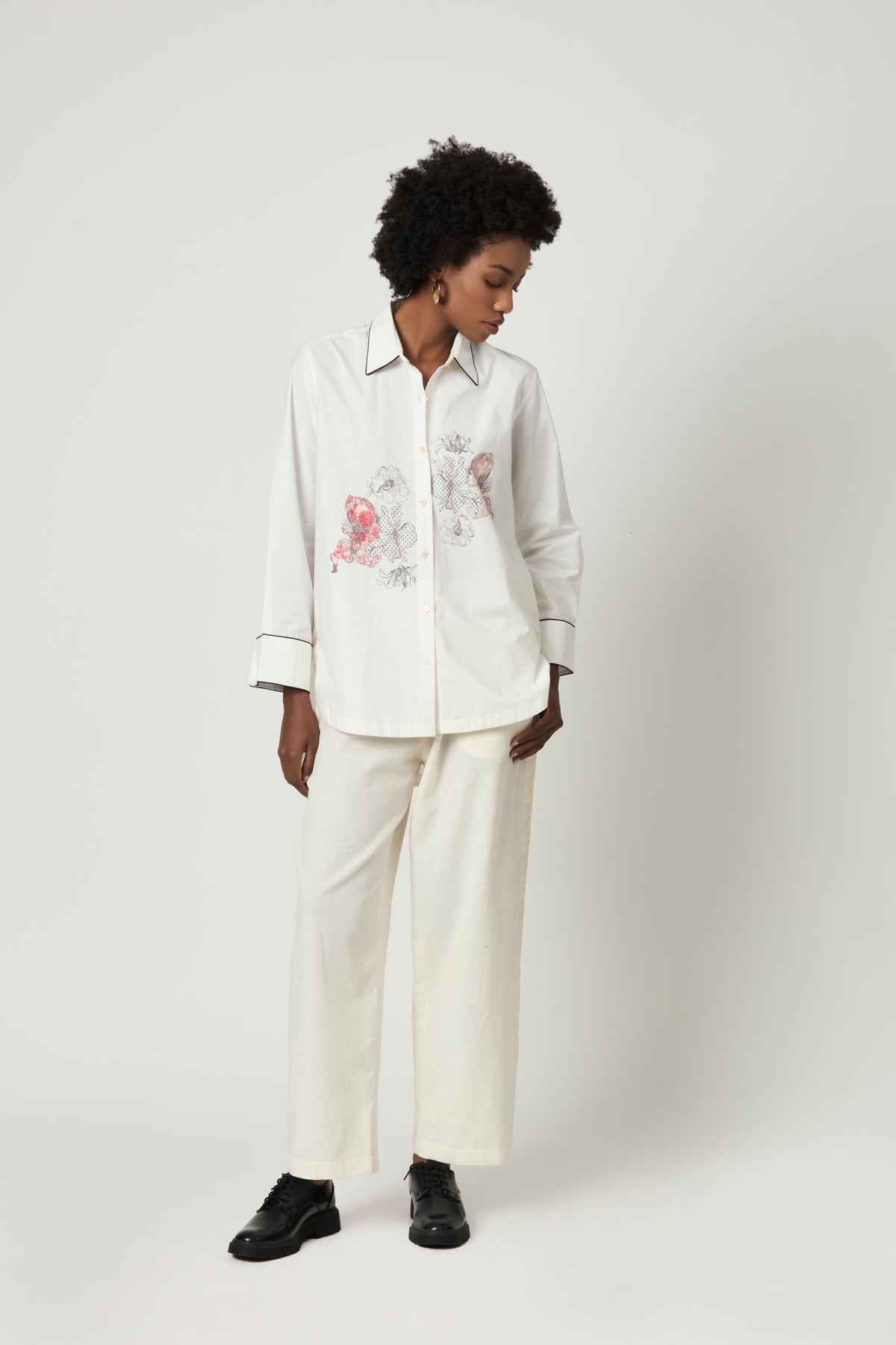 Luna Printed Shirt With Solid Trousers