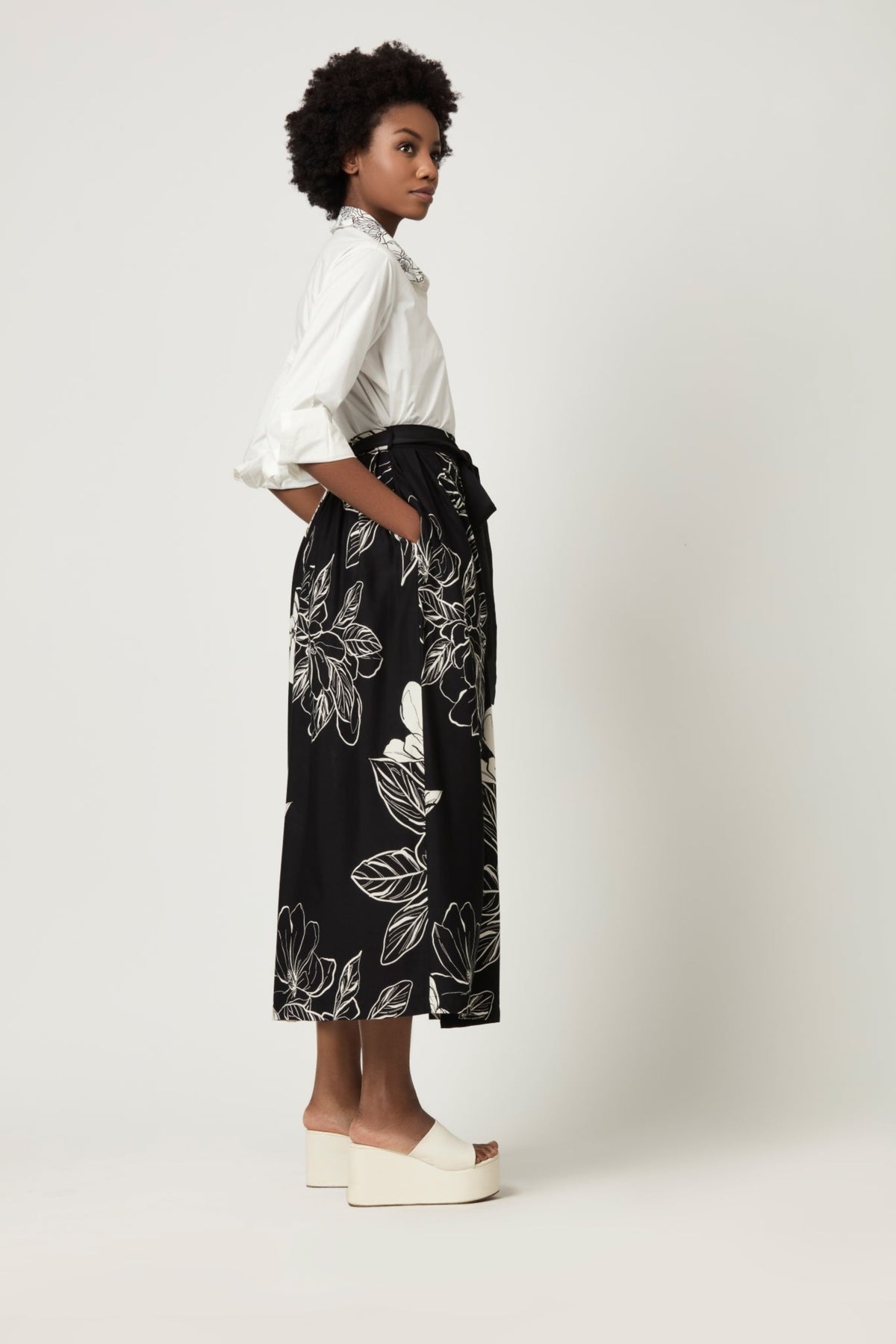 Luna Black All Over Printed Skirt