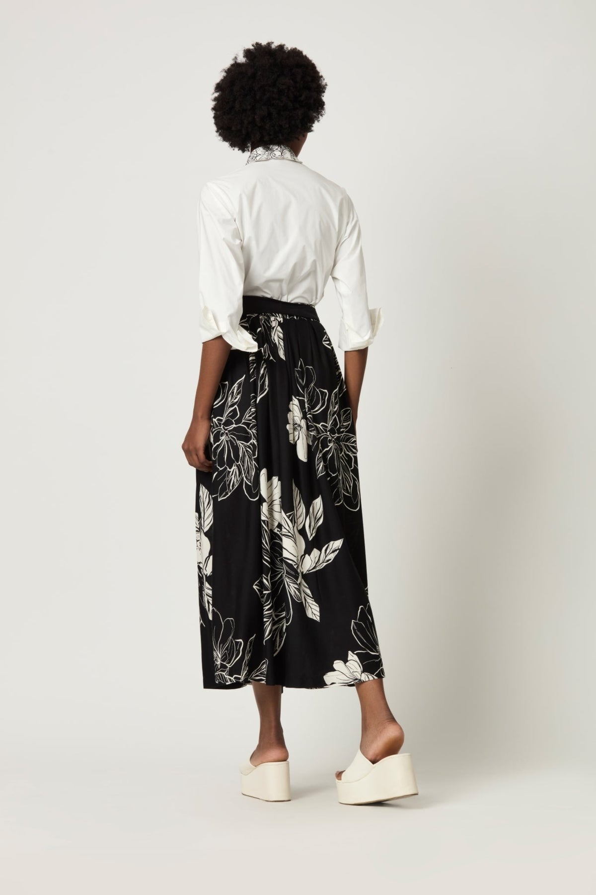 Luna Black All Over Printed Skirt