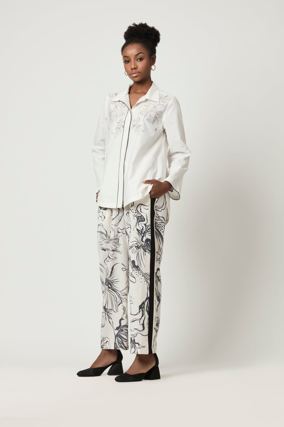 Luna Printed Shirt With Printed Trousers