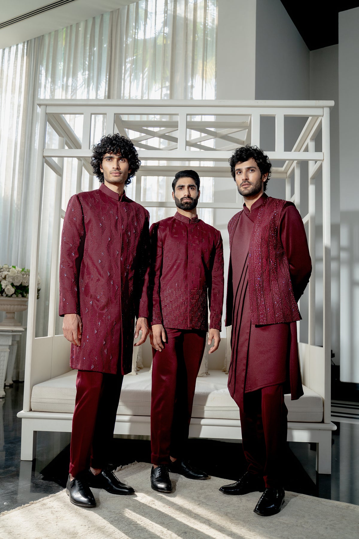 Plum scattered kurta